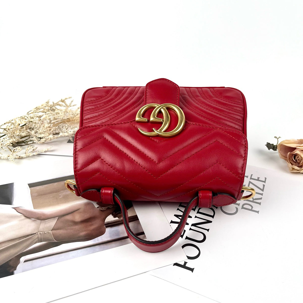 Gucci - GG Marmont Small - Leather - Red - (small)