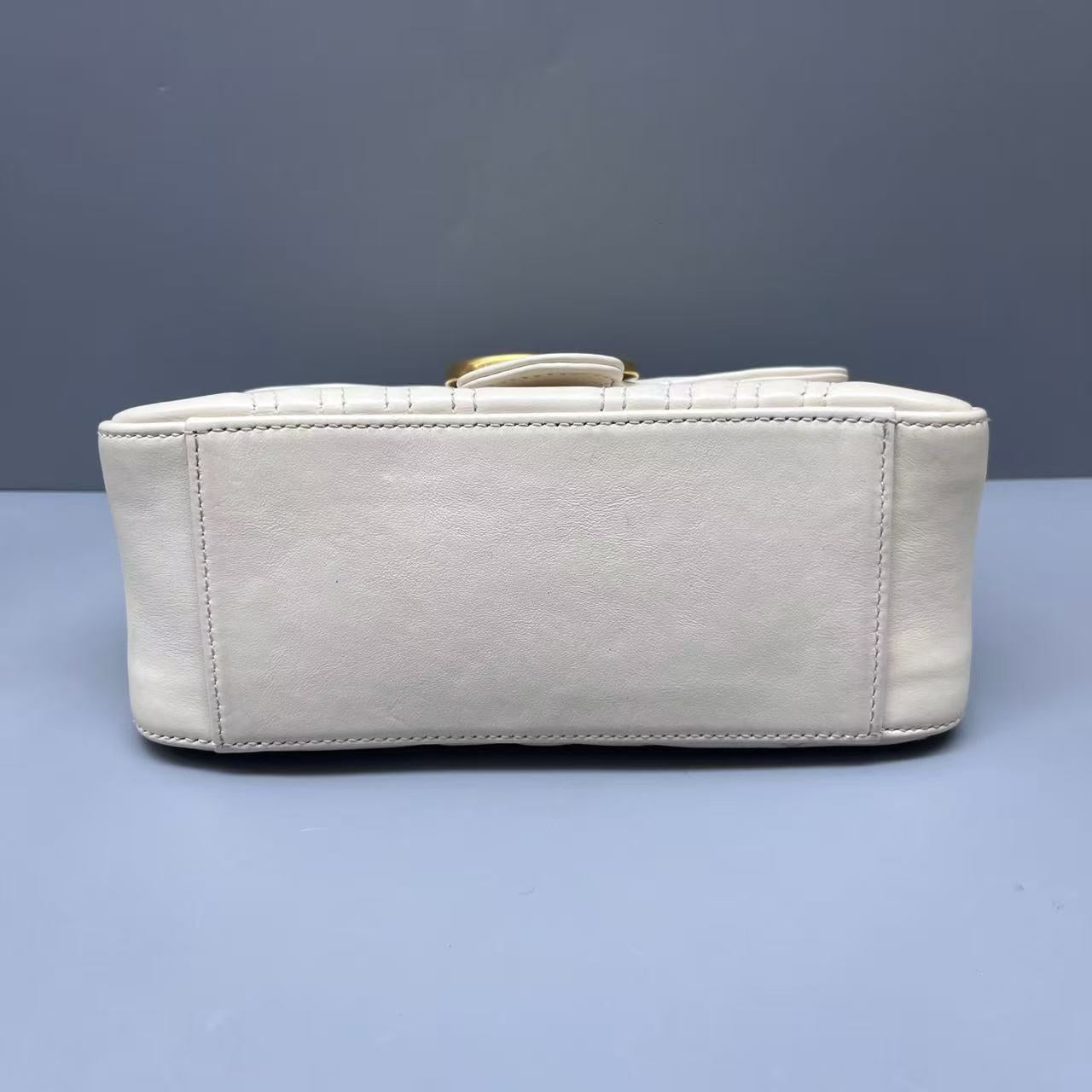 Gucci - GG Marmont Small Top Handle Bag - Leather - White - (small)