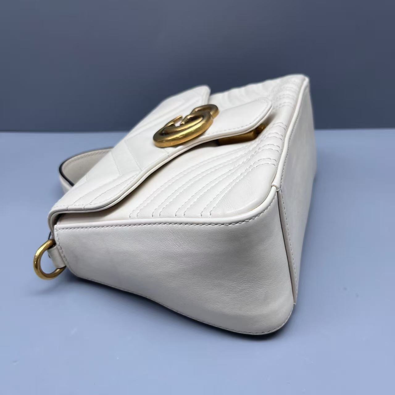 Gucci - GG Marmont Small Top Handle Bag - Leather - White - (small)