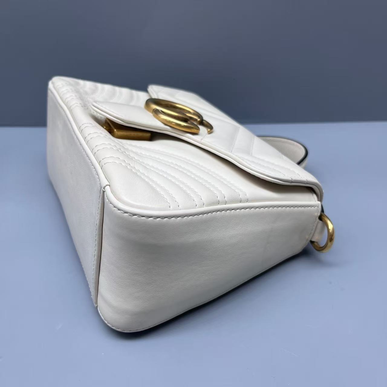 Gucci - GG Marmont Small Top Handle Bag - Leather - White - (small)