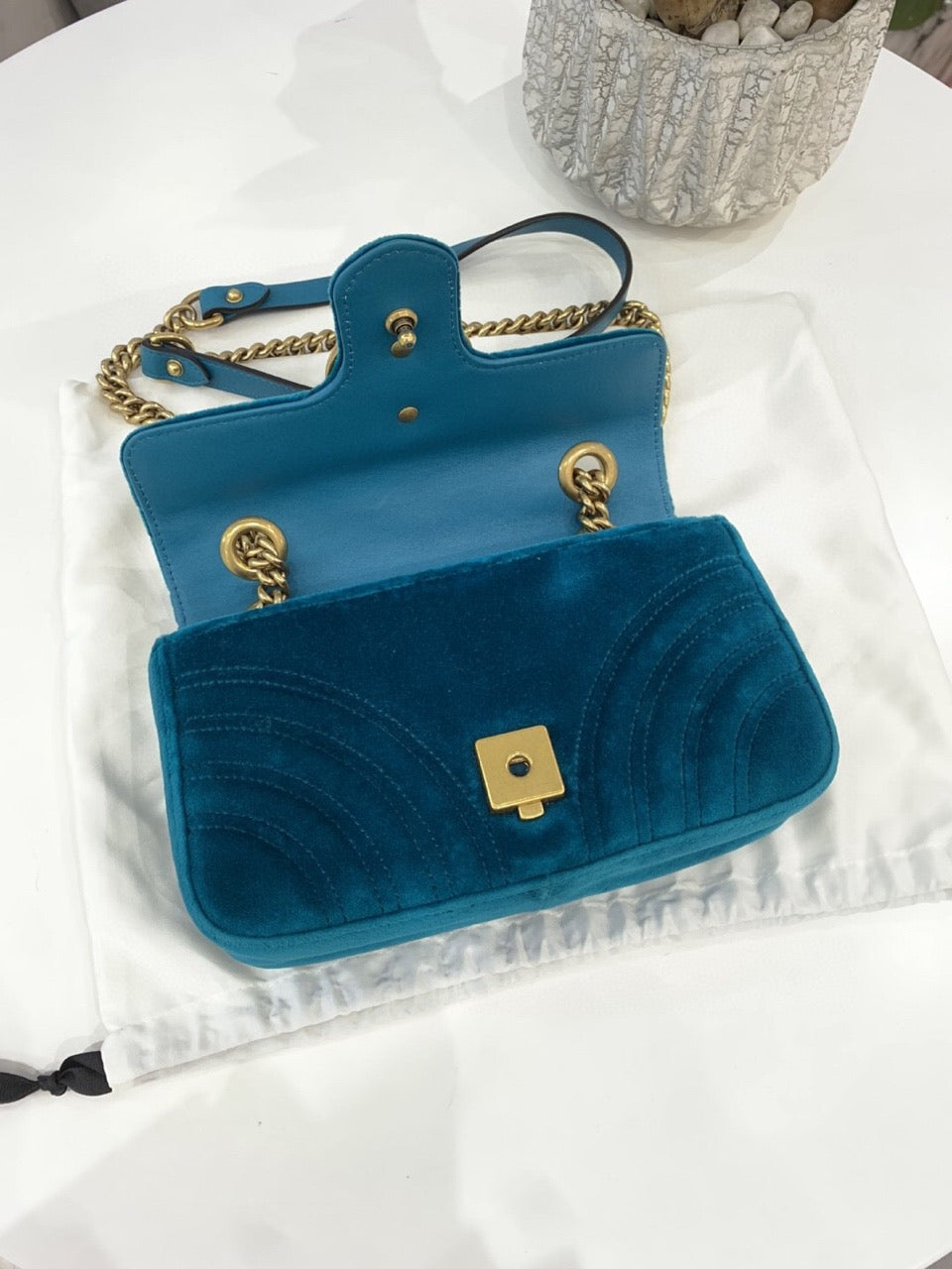 Gucci - GG Marmont Small - Velvet - Blue - (small)