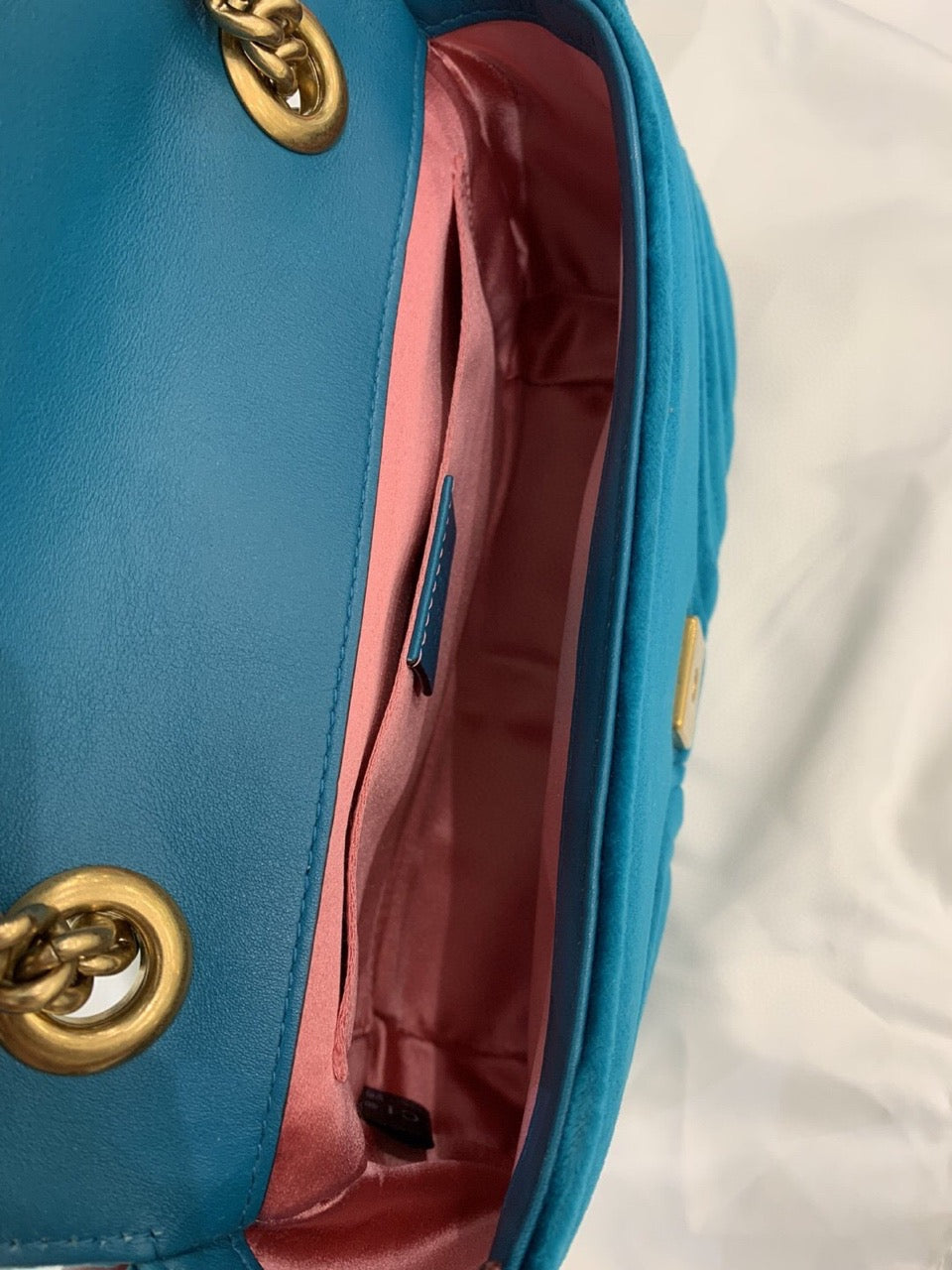 Gucci - GG Marmont Small - Velvet - Blue - (small)