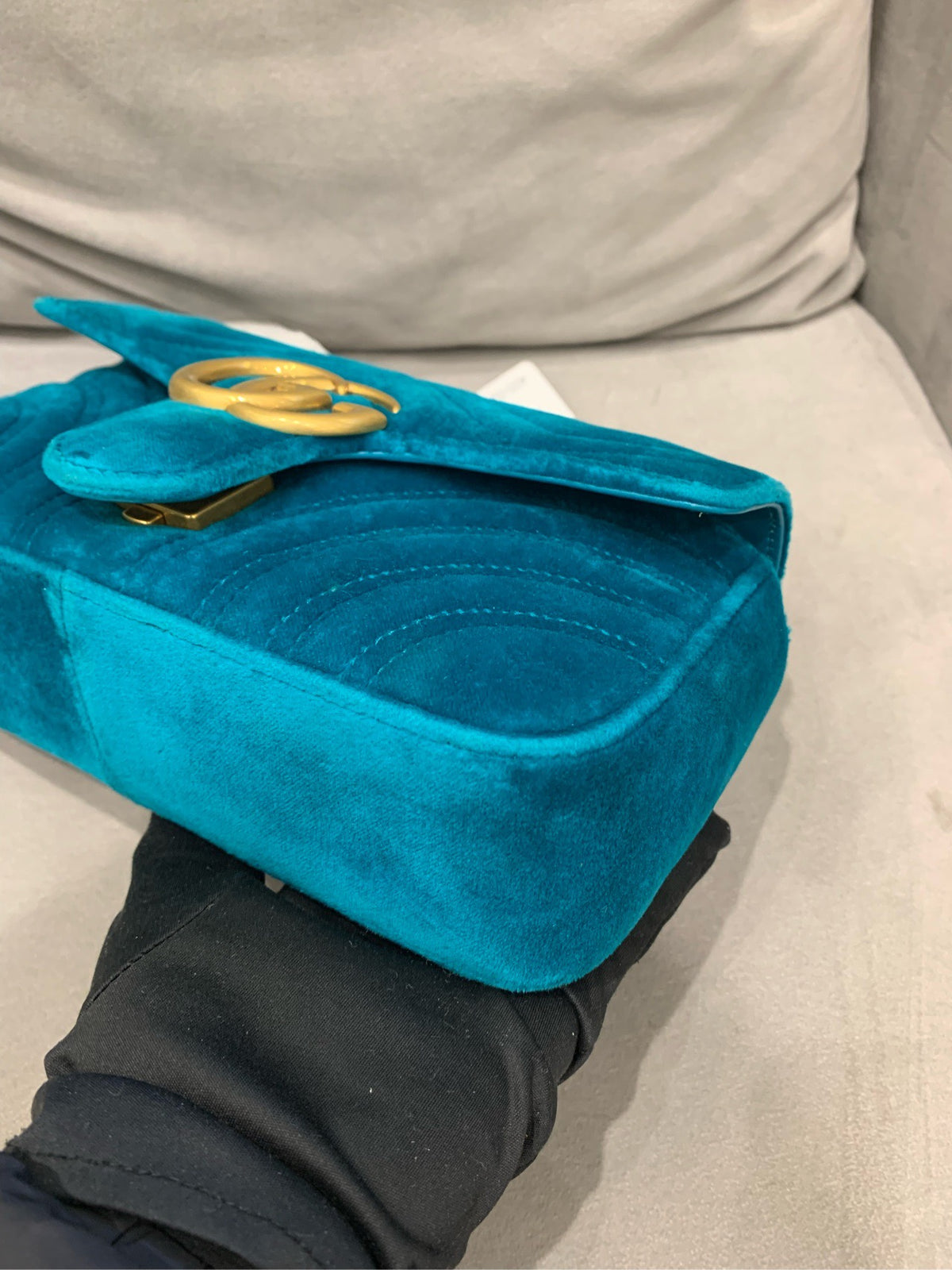 Gucci - GG Marmont Small - Velvet - Blue - (small)