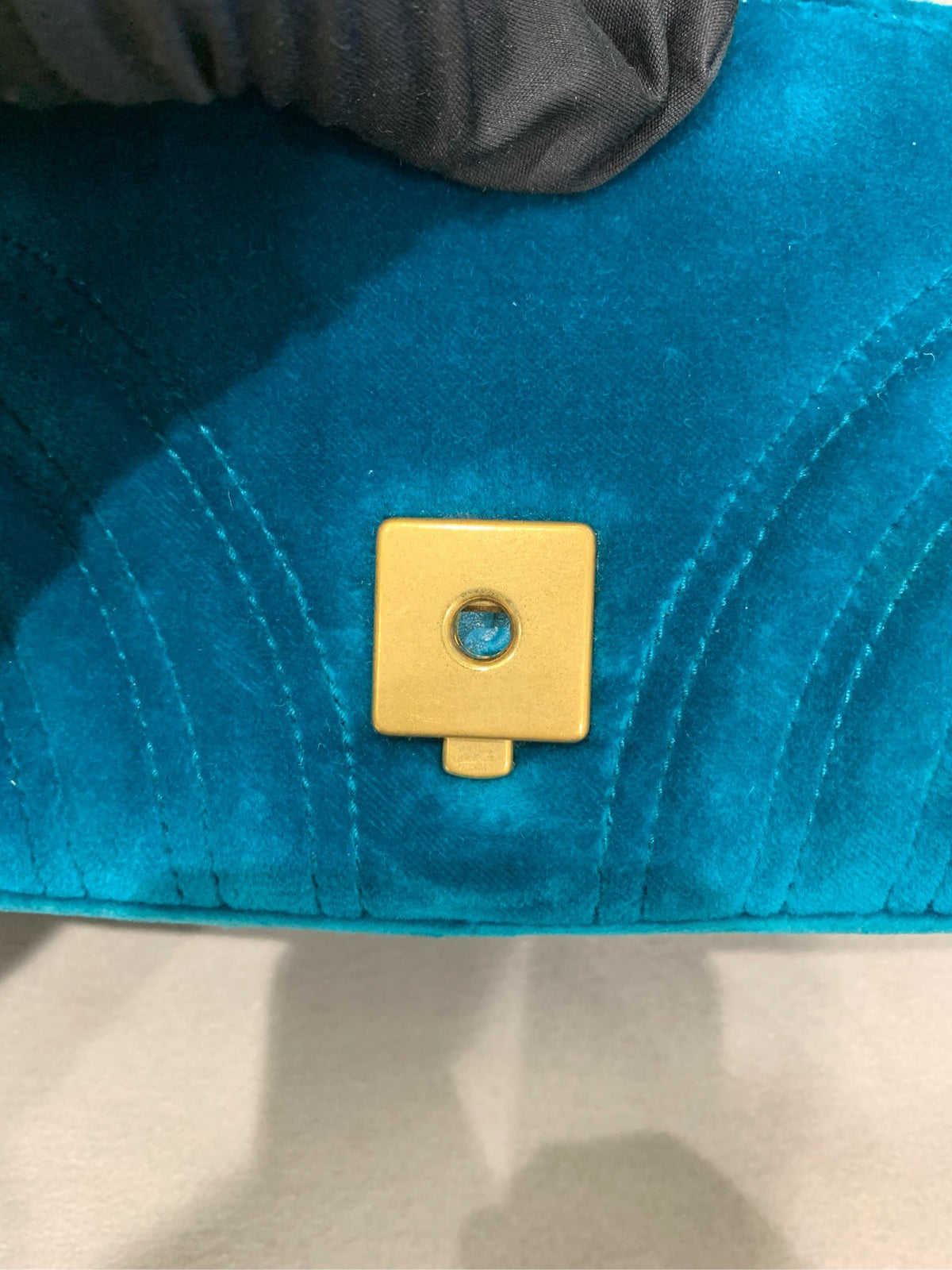 Gucci - GG Marmont Small - Velvet - Blue - (small)