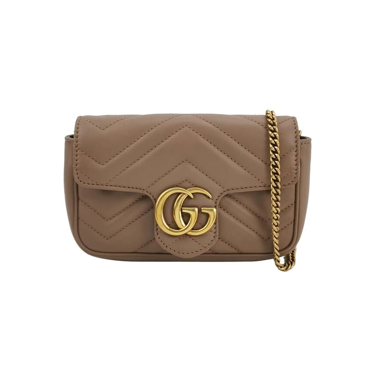 Gucci - GG Marmont Super Mini Bag - Quilted leather - Nude - (mini)