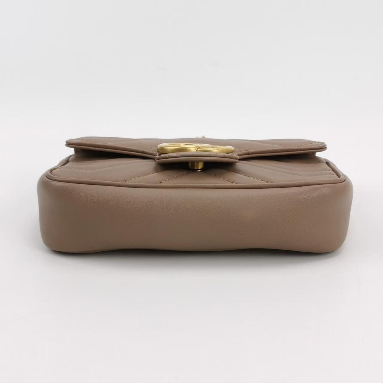 Gucci - GG Marmont Super Mini Bag - Quilted leather - Nude - (mini)