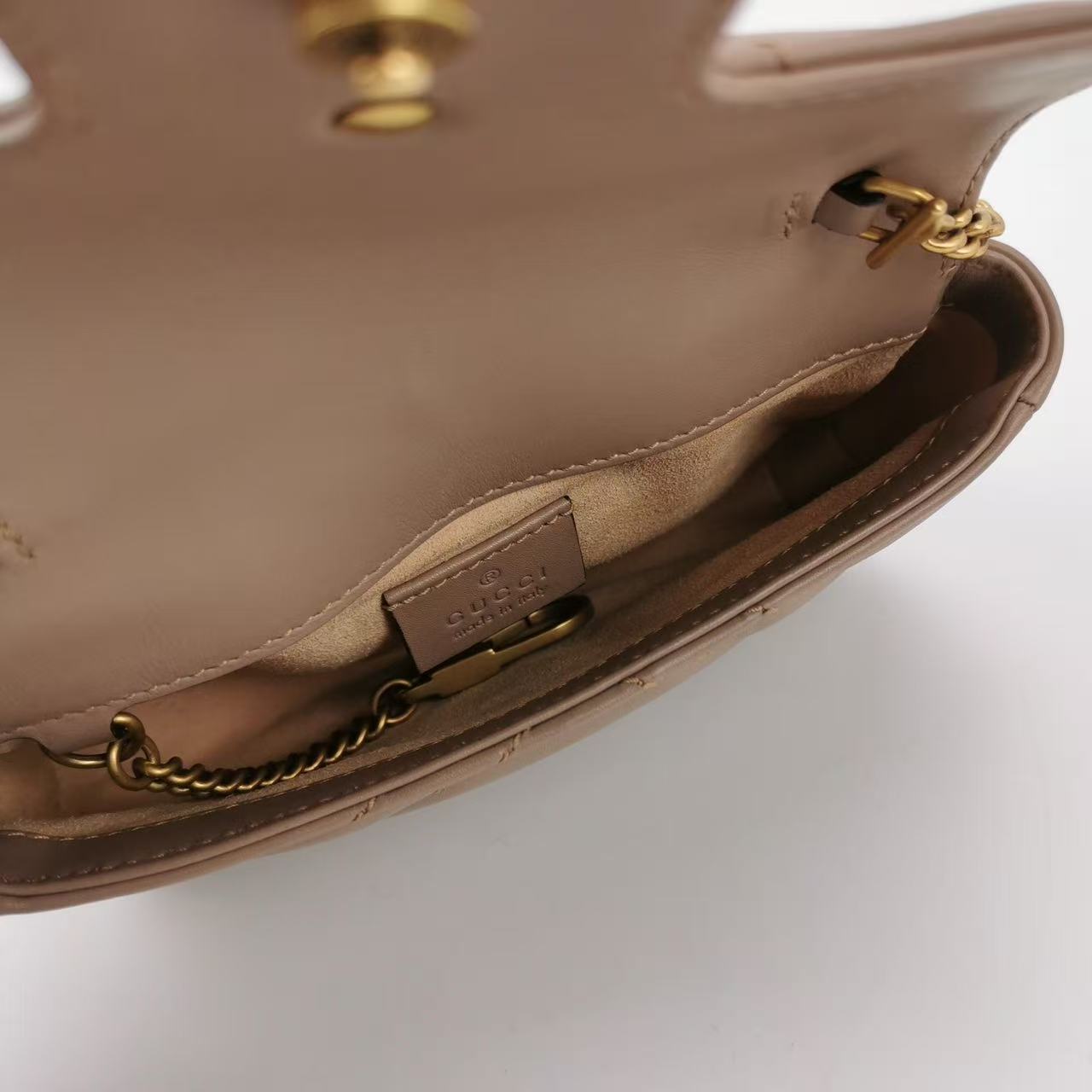 Gucci - GG Marmont Super Mini Bag - Quilted leather - Nude - (mini)