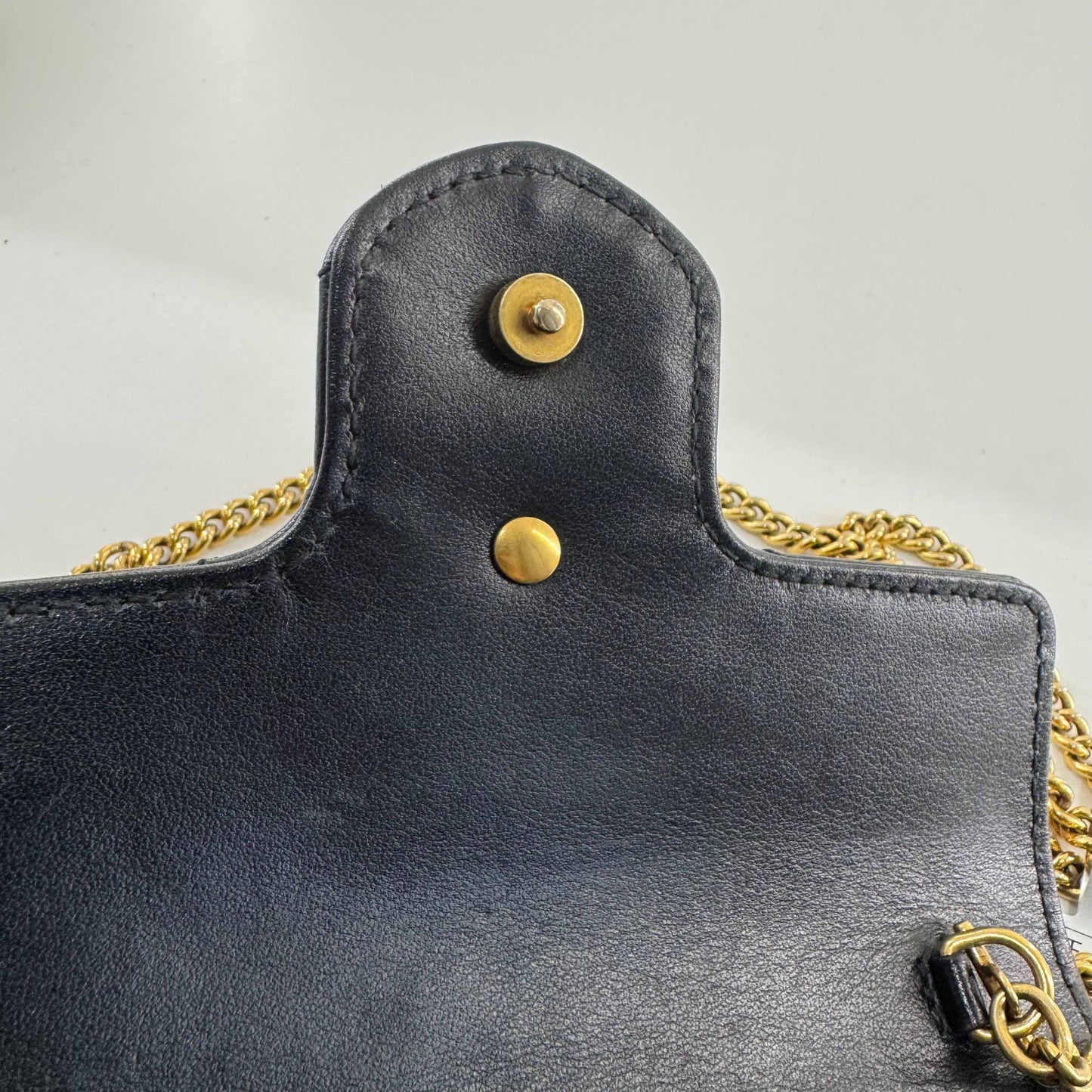 Gucci - GG Marmont Super Mini Chain Bag - Leather - Black with Gold-Tone Hardware - (mini)