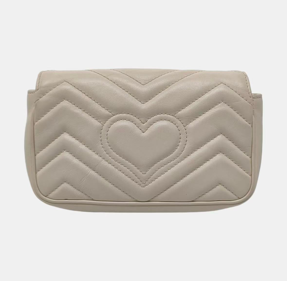 Gucci - GG Marmont Super Mini Handbag - Leather - Beige - (mini)