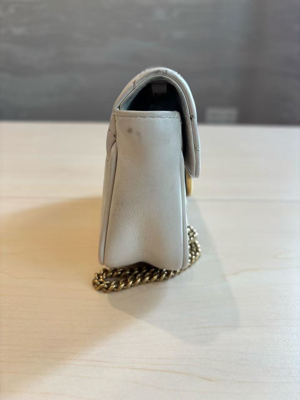 Gucci - GG Marmont Super Mini Handbag - Matelassé leather - Beige - (mini)