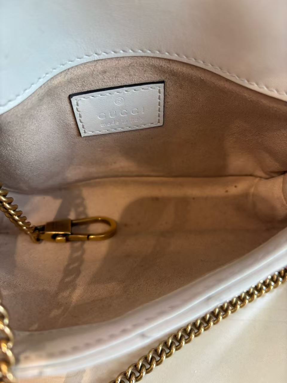 Gucci - GG Marmont Super Mini Handbag - Matelassé leather - Beige - (mini)