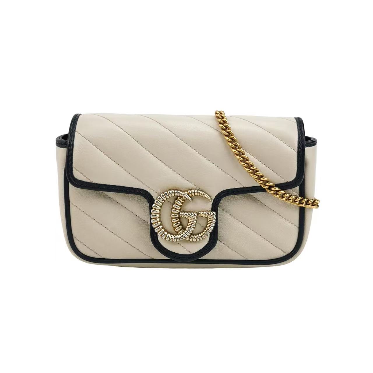 Gucci - GG Marmont Super Mini - Leather - Beige - (mini)
