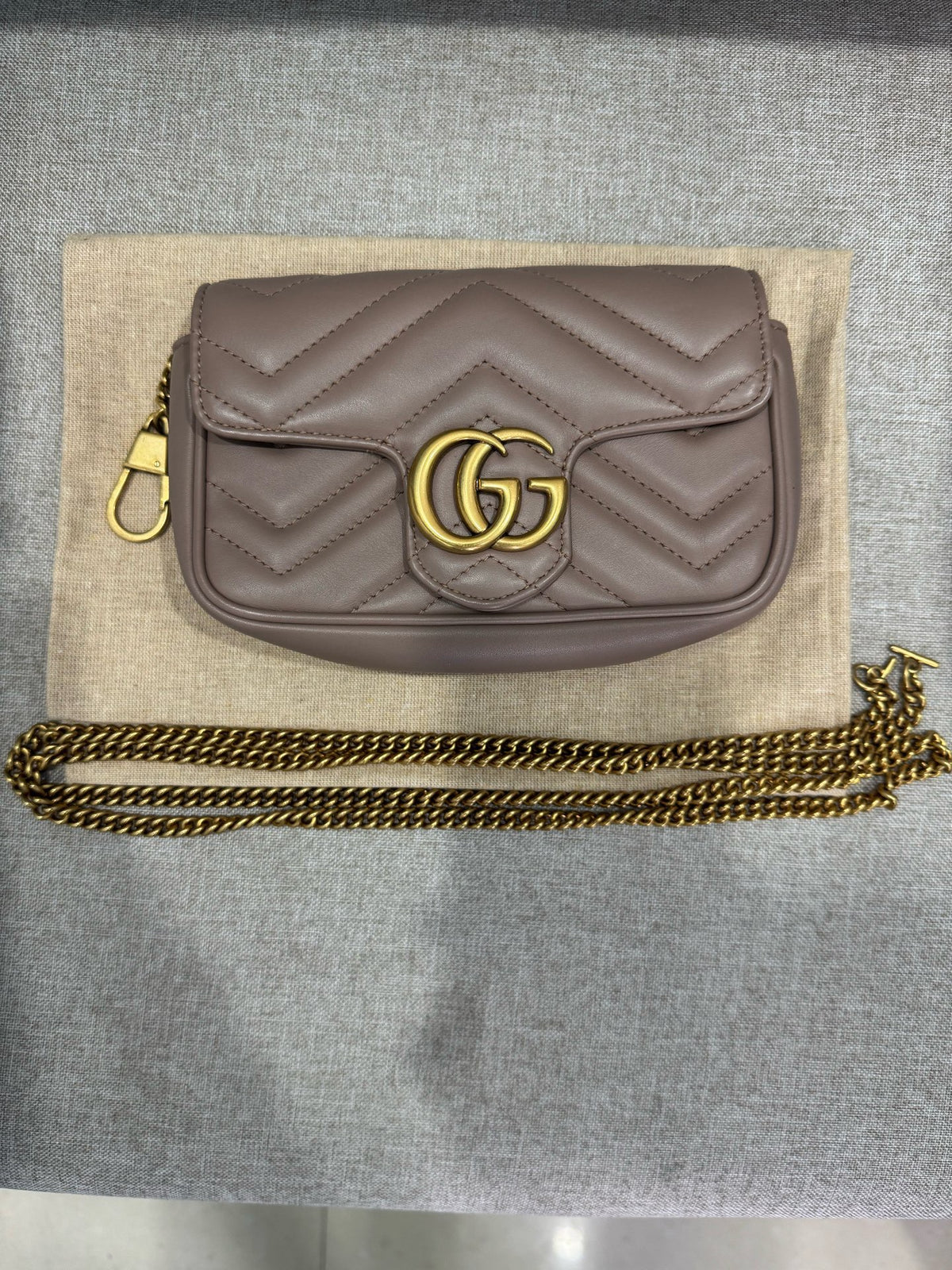 Gucci - GG Marmont Super Mini - Leather - Beige - (mini)