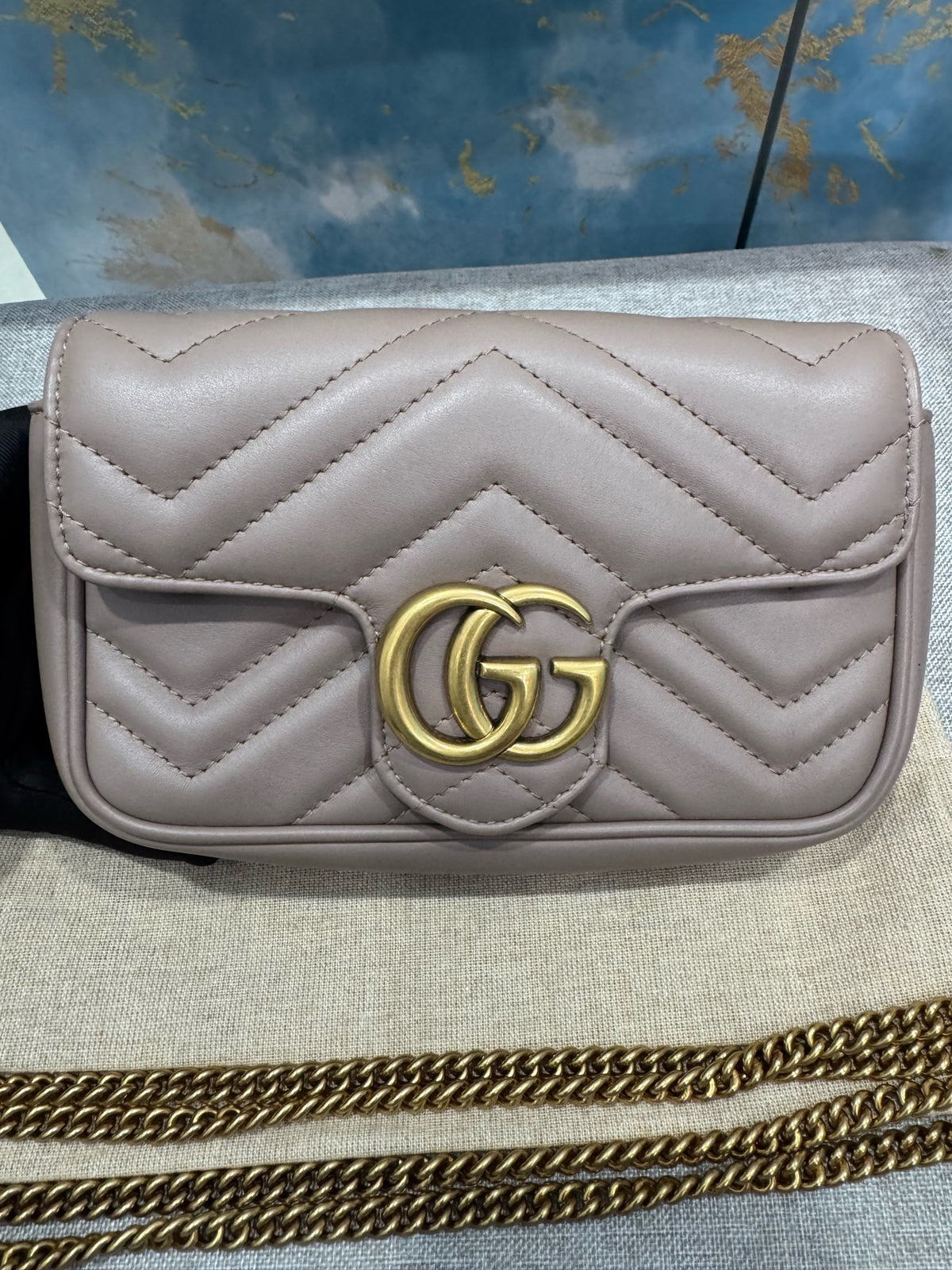 Gucci - GG Marmont Super Mini - Leather - Beige - (mini)