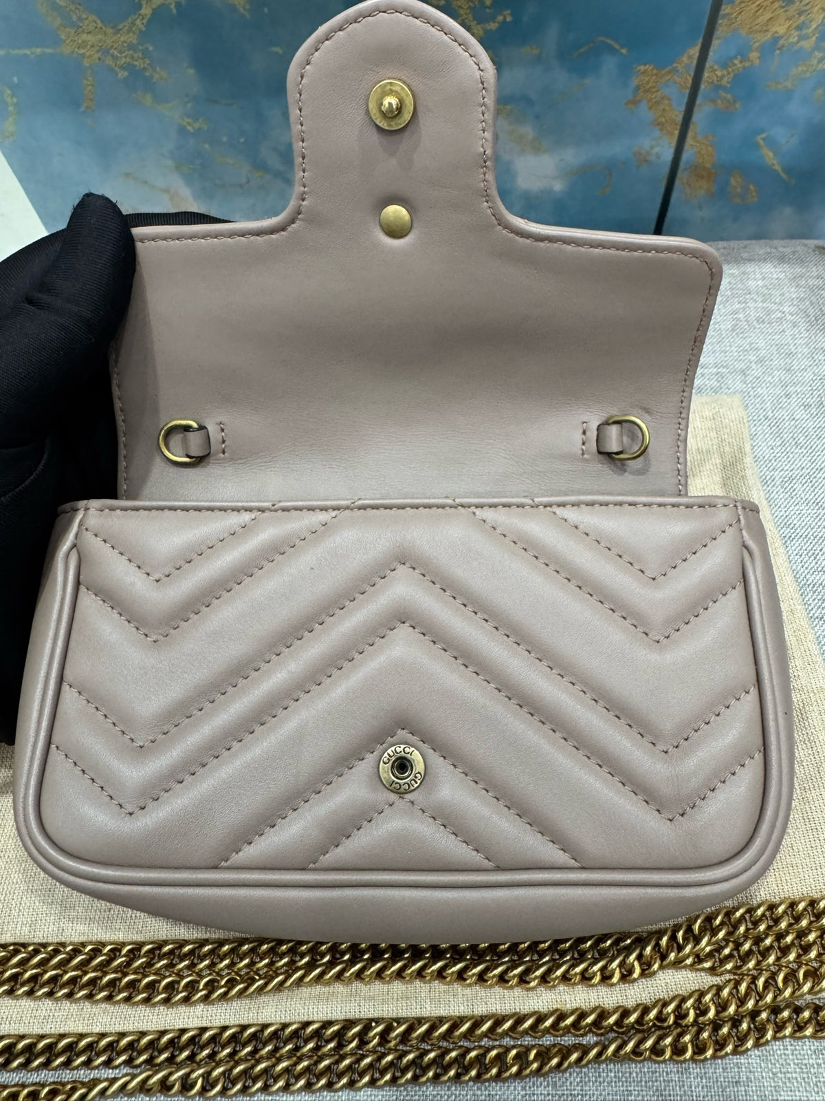 Gucci - GG Marmont Super Mini - Leather - Beige - (mini)