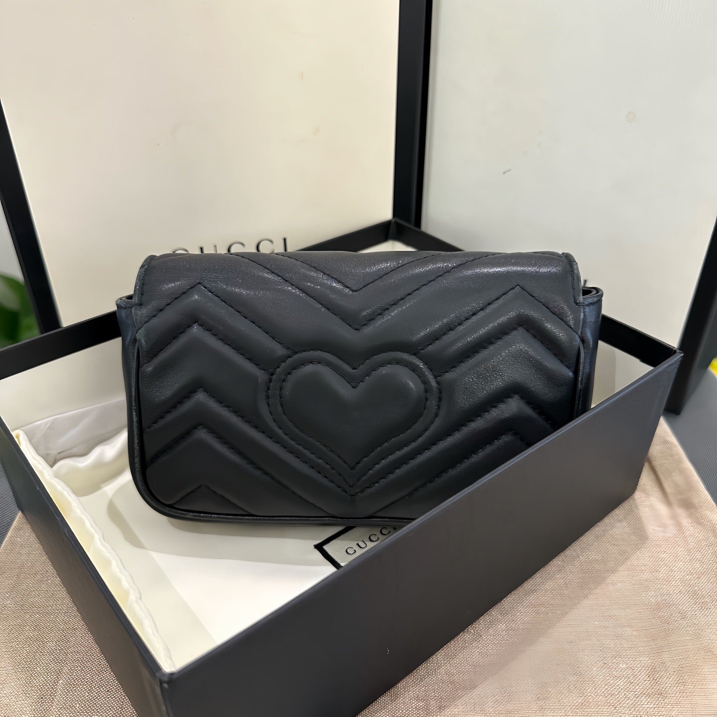 Gucci - GG Marmont Super Mini - Leather - Black - (mini)