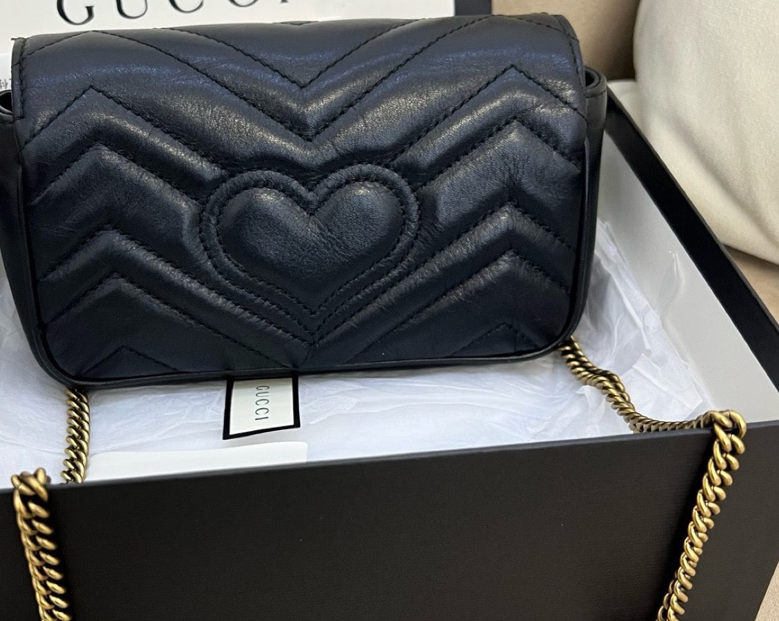 Gucci - GG Marmont Super Mini - Leather - Black - (mini)