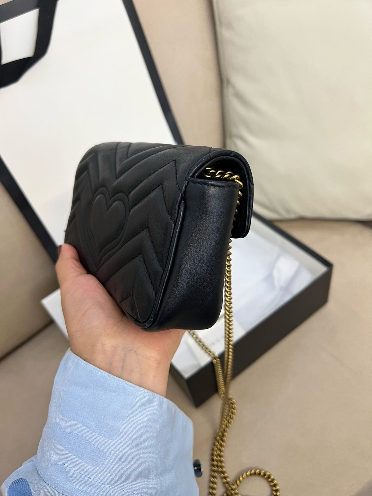 Gucci - GG Marmont Super Mini - Leather - Black - (mini)