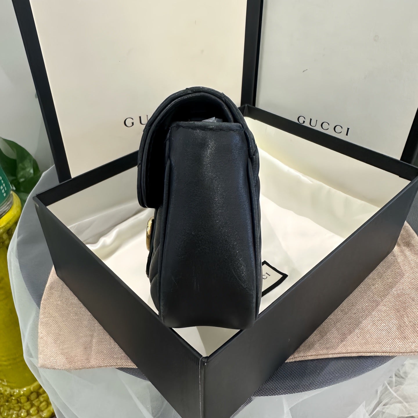 Gucci - GG Marmont Super Mini - Leather - Black - (mini)
