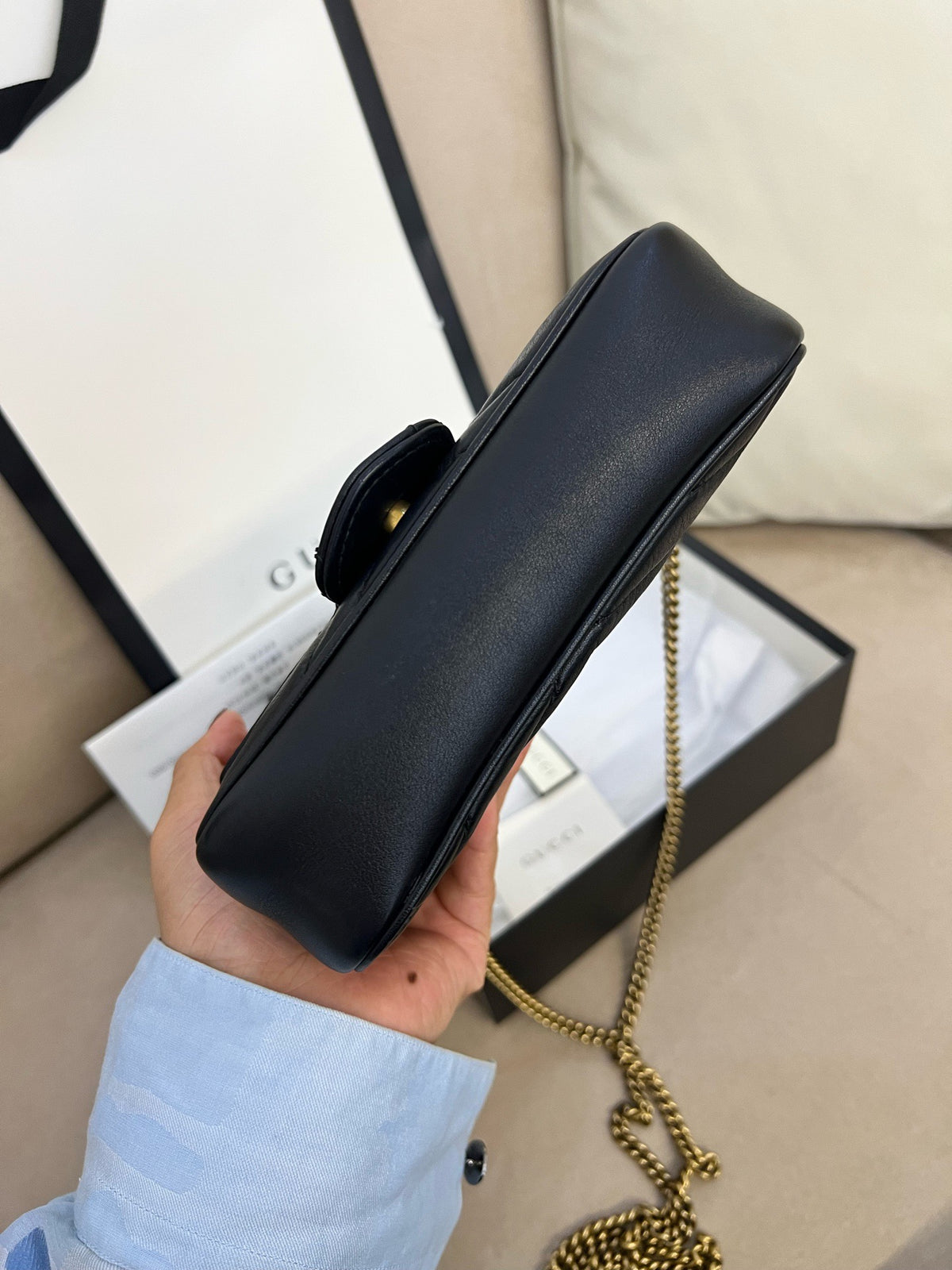 Gucci - GG Marmont Super Mini - Leather - Black - (mini)