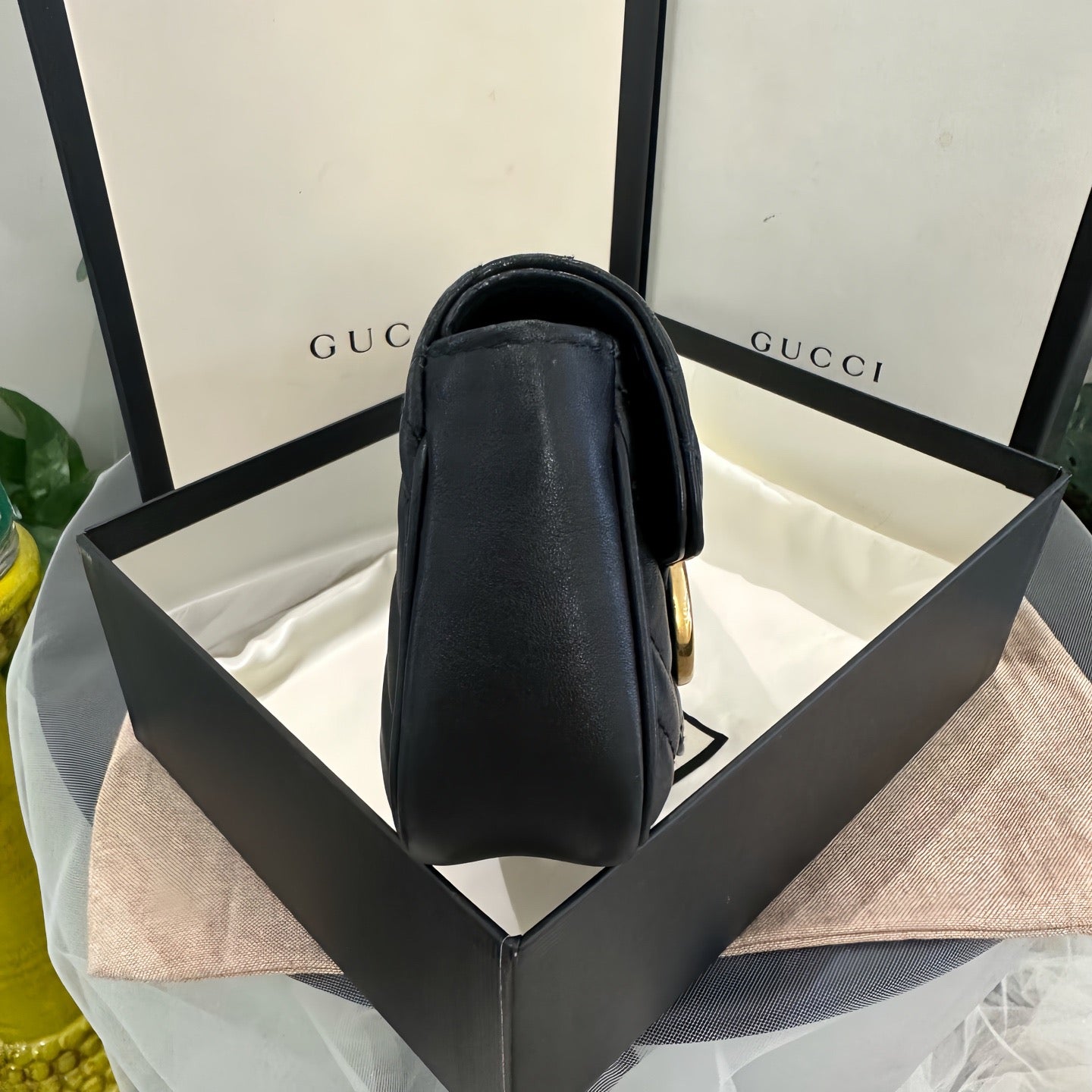 Gucci - GG Marmont Super Mini - Leather - Black - (mini)