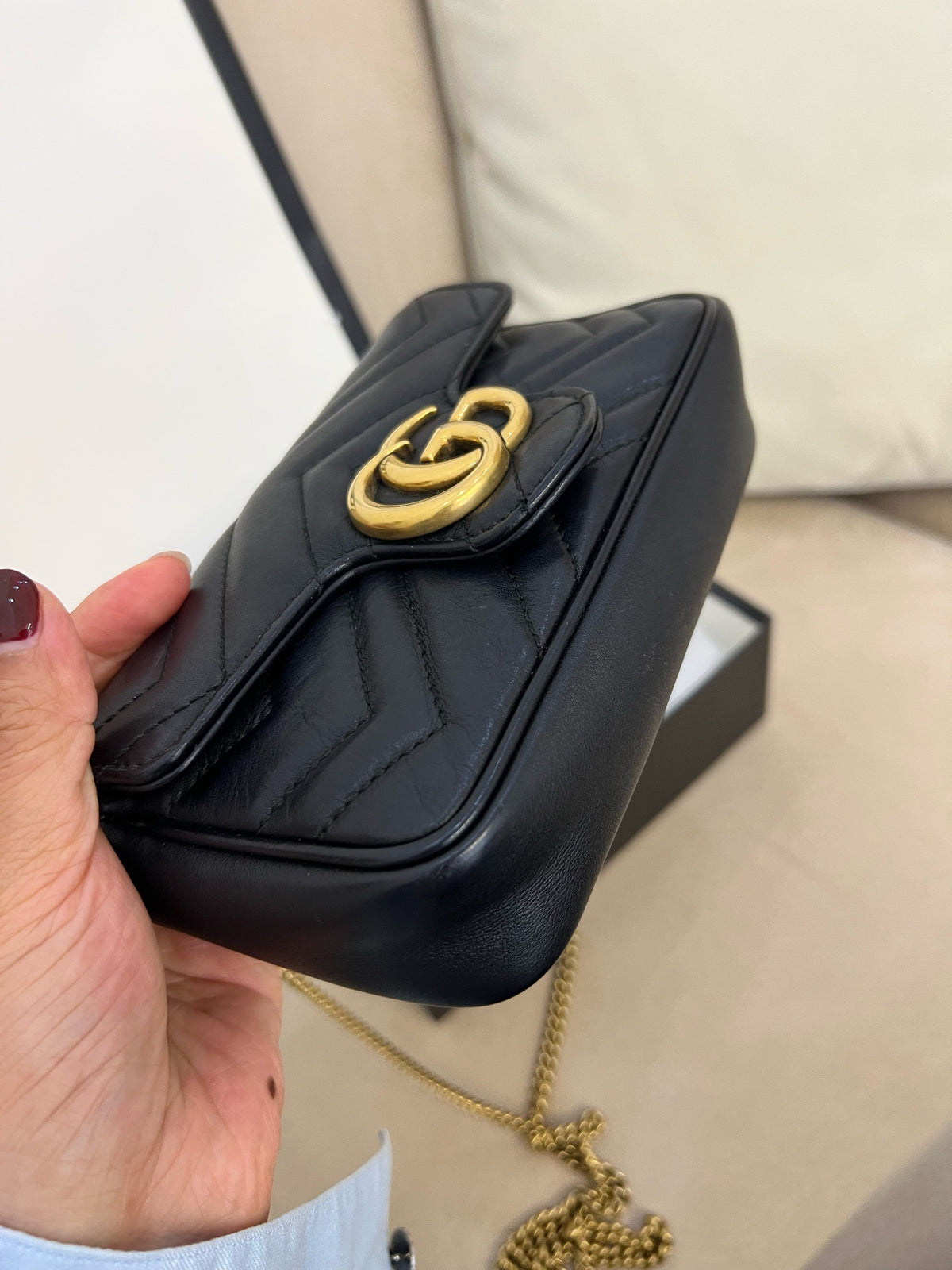 Gucci - GG Marmont Super Mini - Leather - Black - (mini)