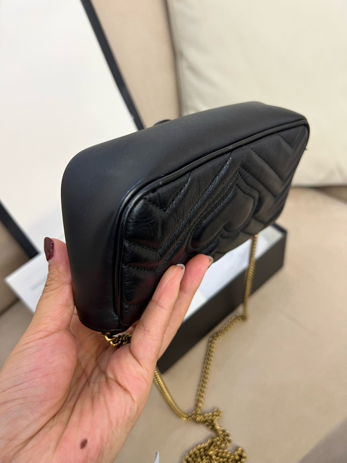 Gucci - GG Marmont Super Mini - Leather - Black - (mini)