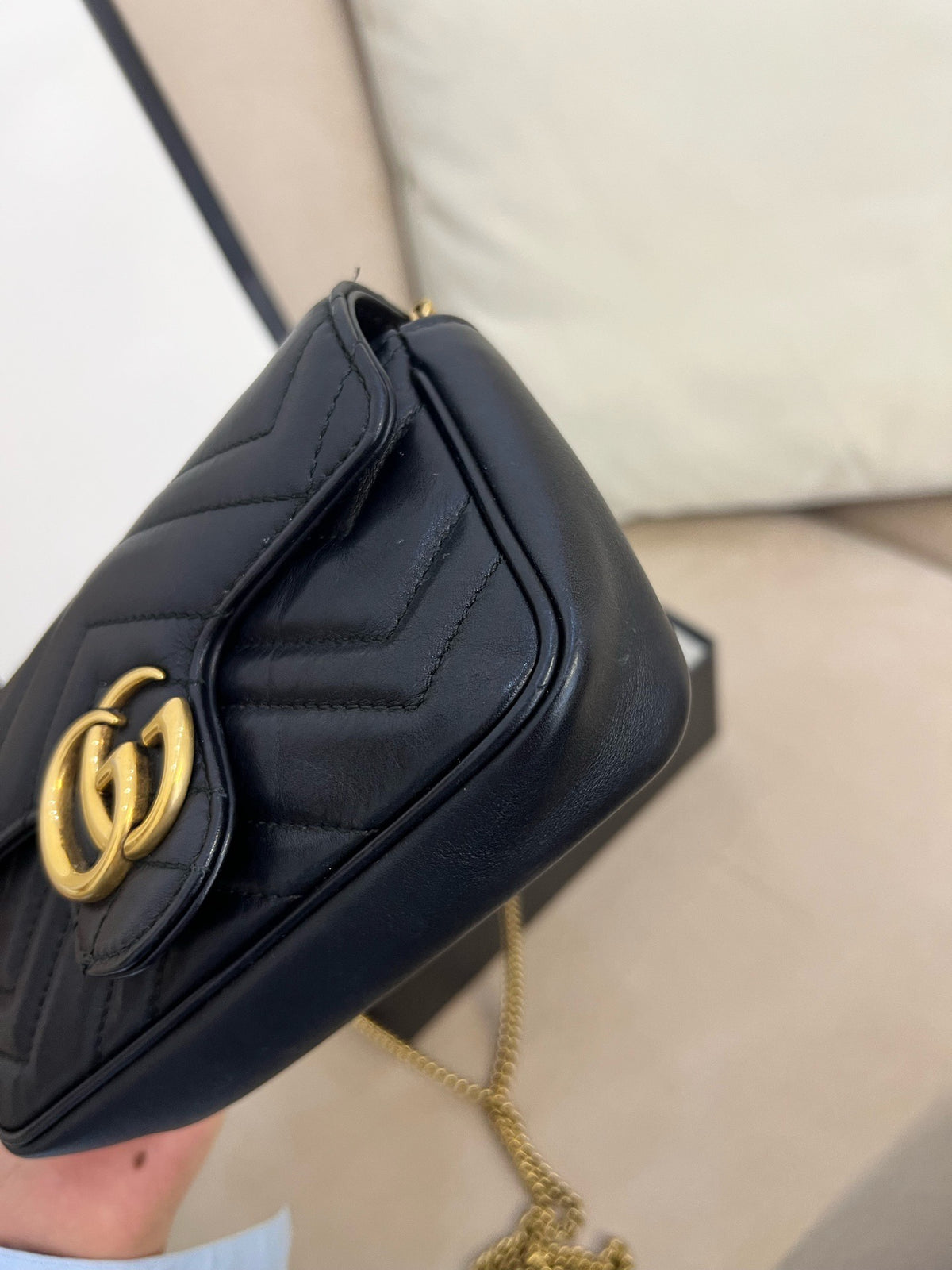 Gucci - GG Marmont Super Mini - Leather - Black - (mini)