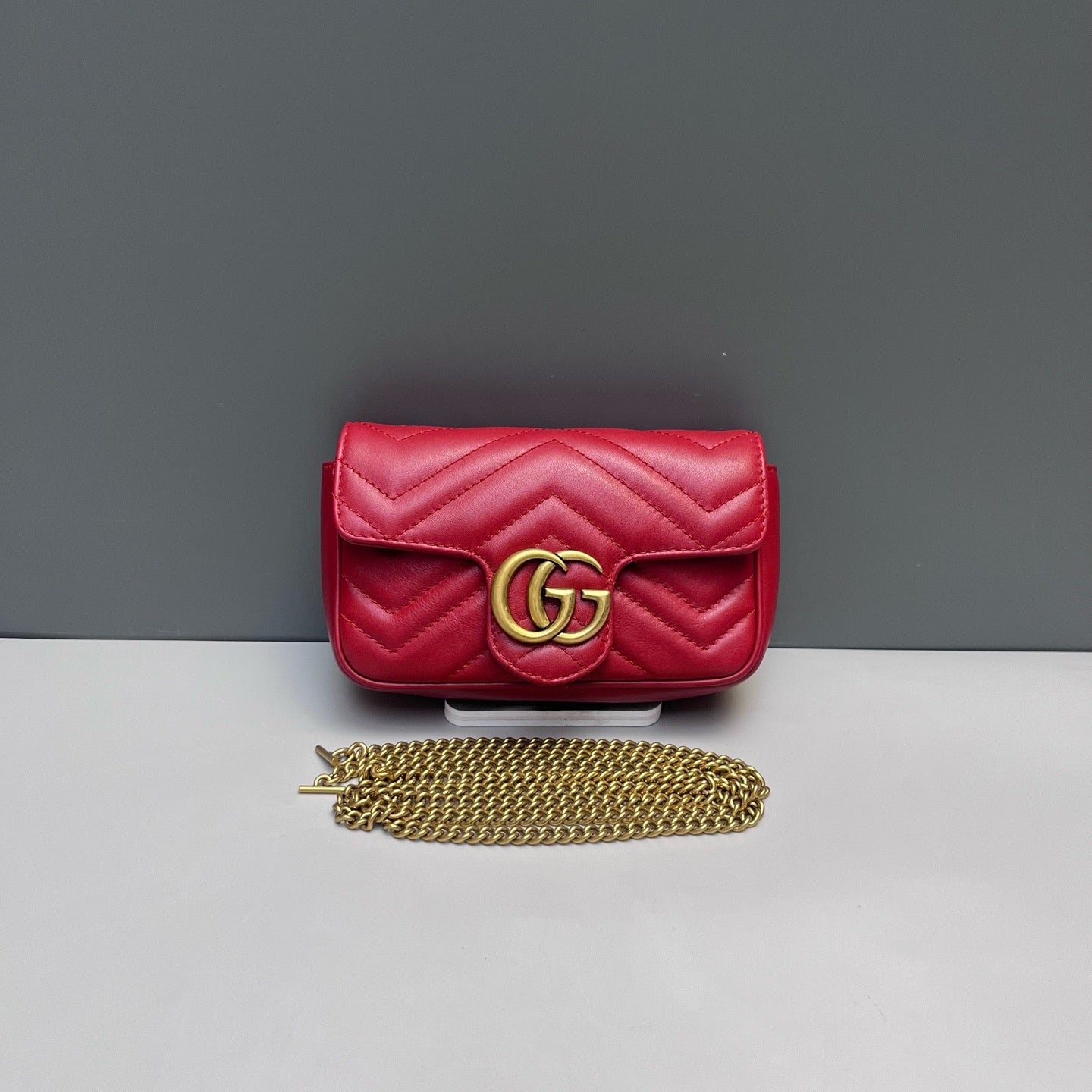 Gucci - GG Marmont Super Mini - Matelassé leather - Red - (mini)