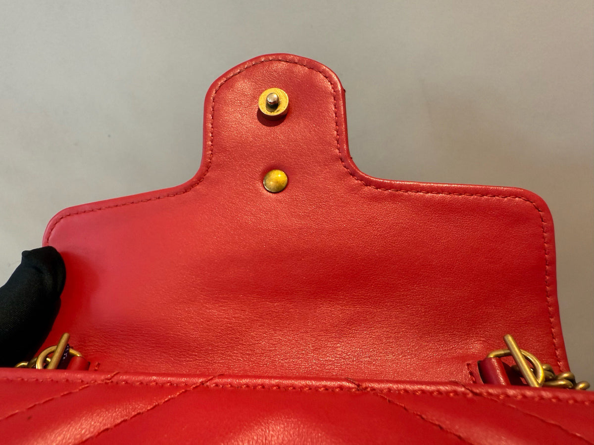 Gucci - GG Marmont Supermini - Leather - Red - (mini)