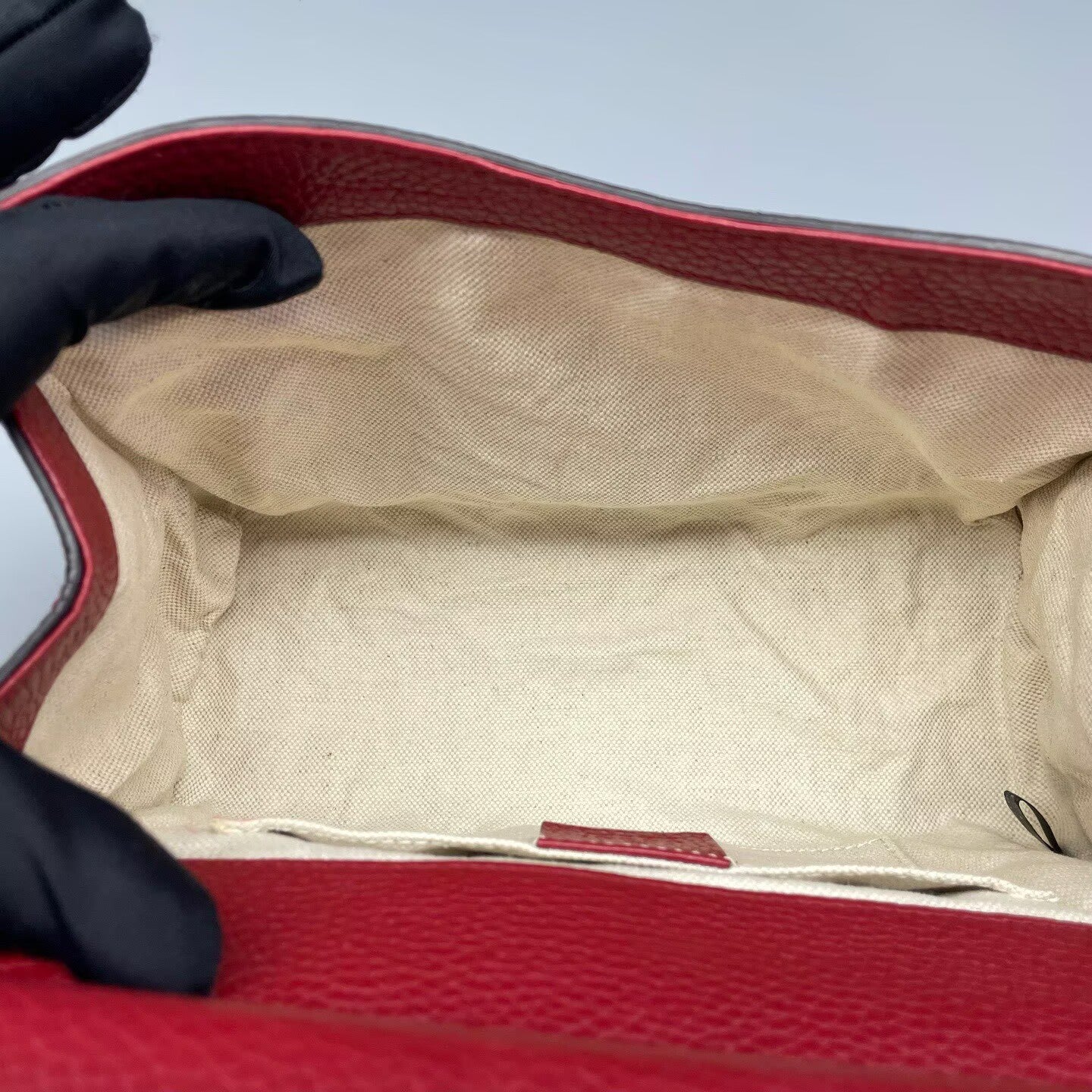 Gucci - GG Marmont Top Handle Bag - Grained leather - Red - (Medium)
