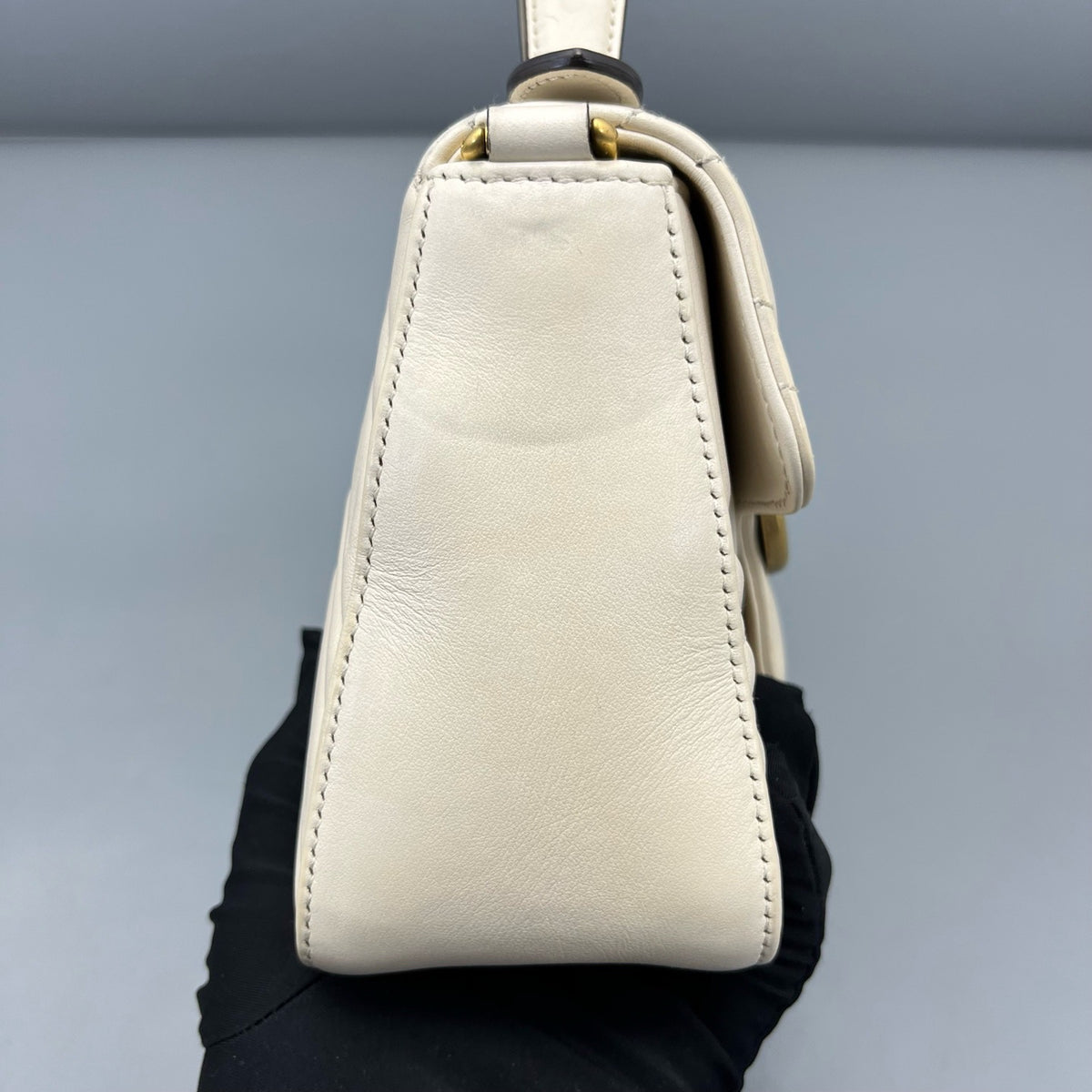 Gucci - GG Marmont Top Handle Mini - Leather - White - (mini)