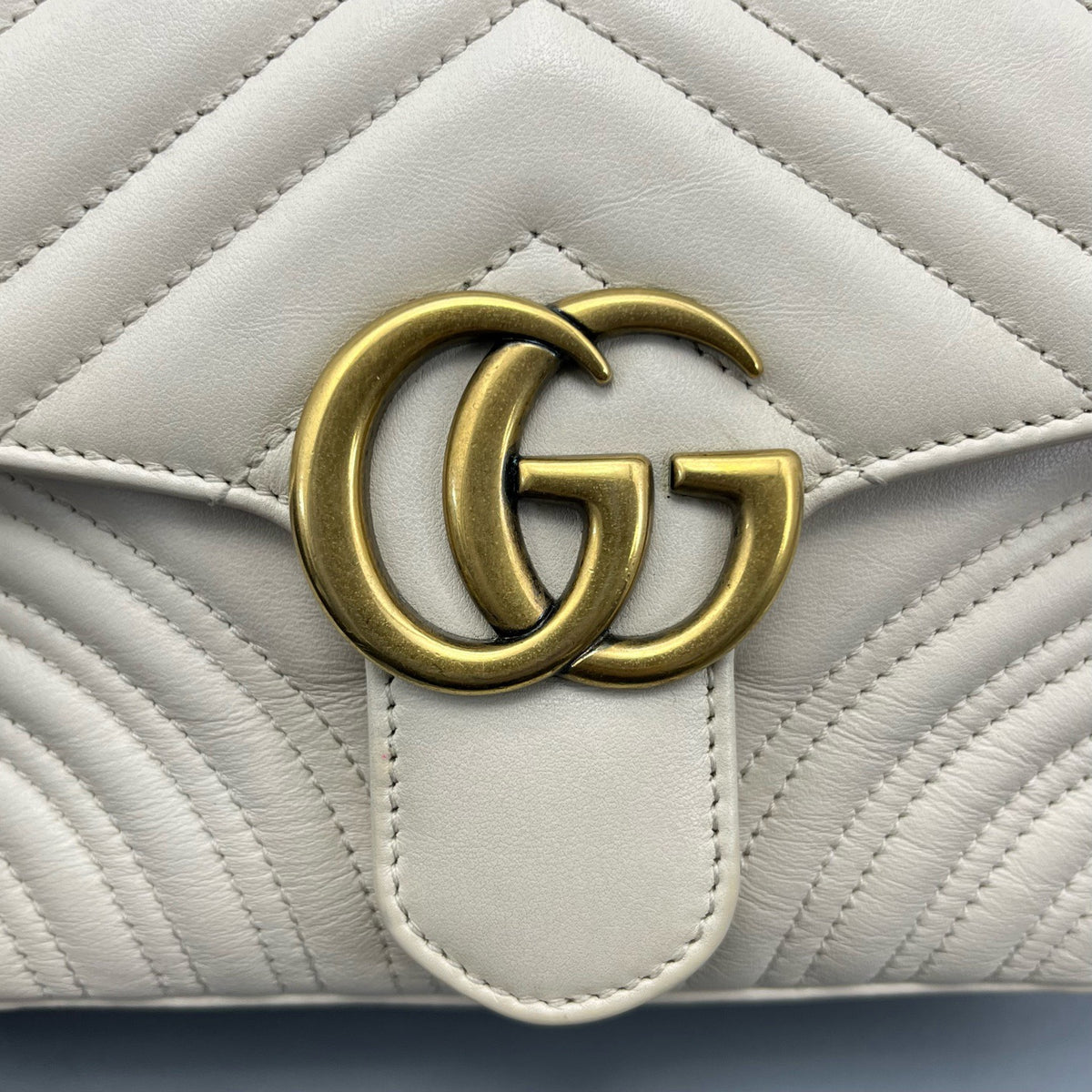 Gucci - GG Marmont Top Handle Mini - Leather - White - (mini)