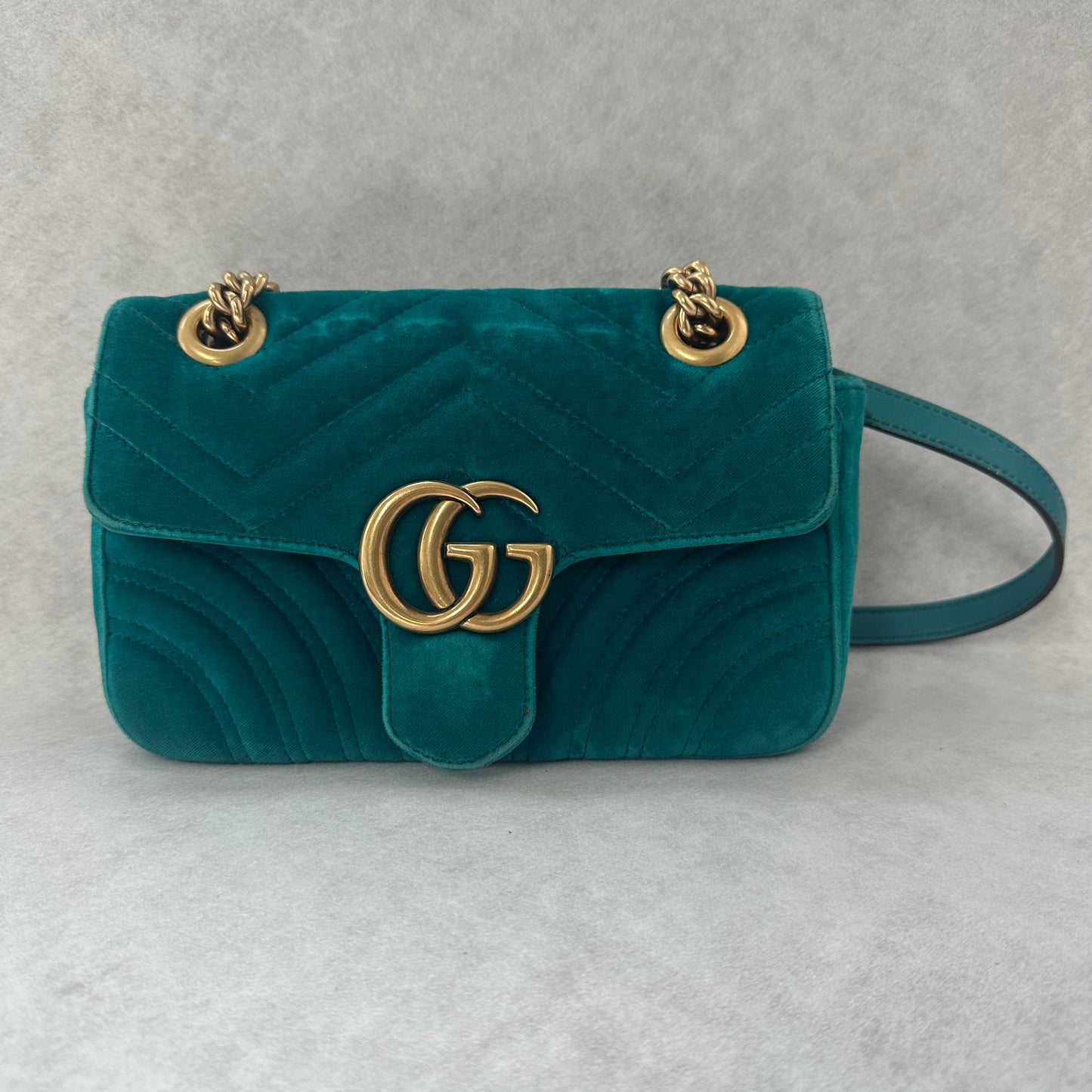 Gucci - GG Marmont - Velvet - Blue - (small)