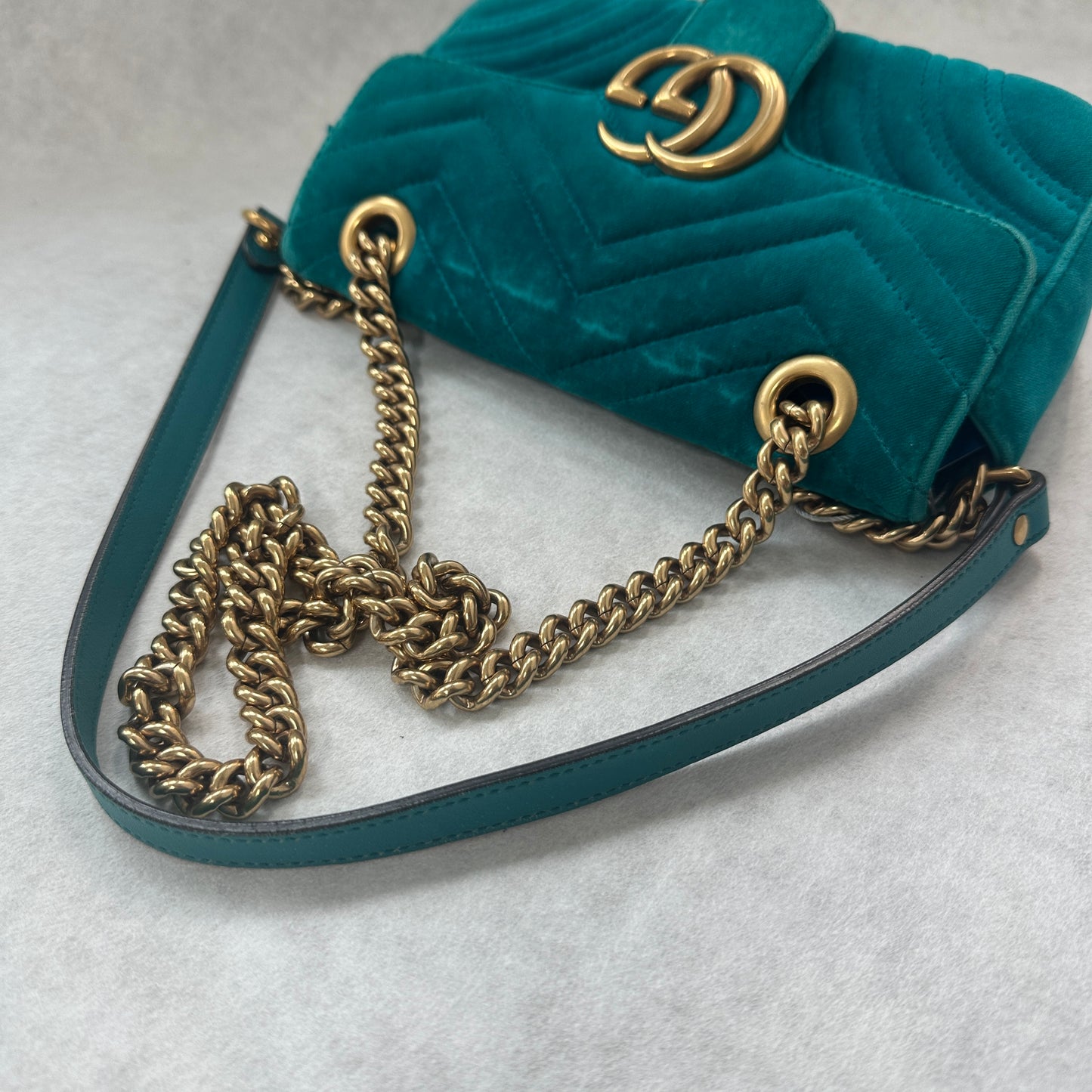 Gucci - GG Marmont - Velvet - Blue - (small)