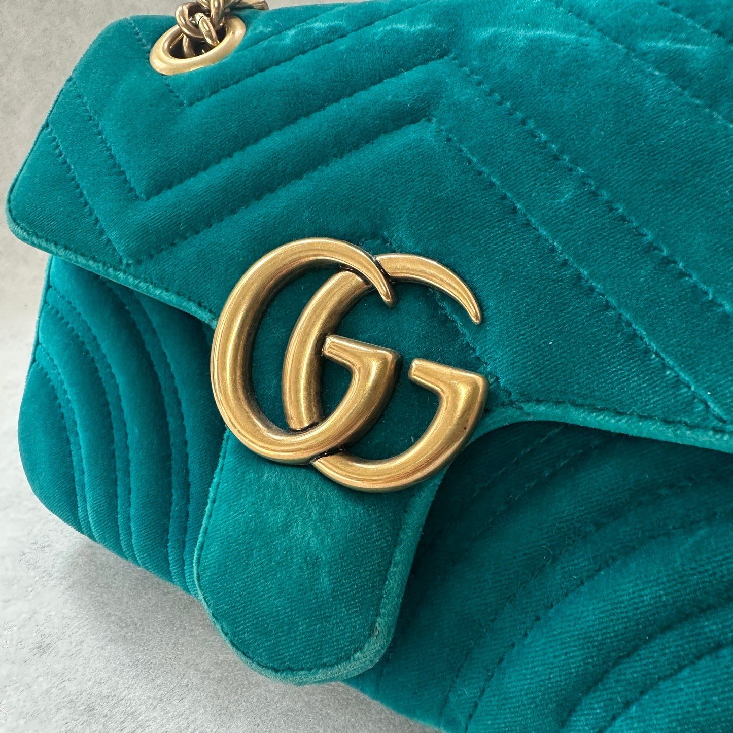 Gucci - GG Marmont - Velvet - Blue - (small)