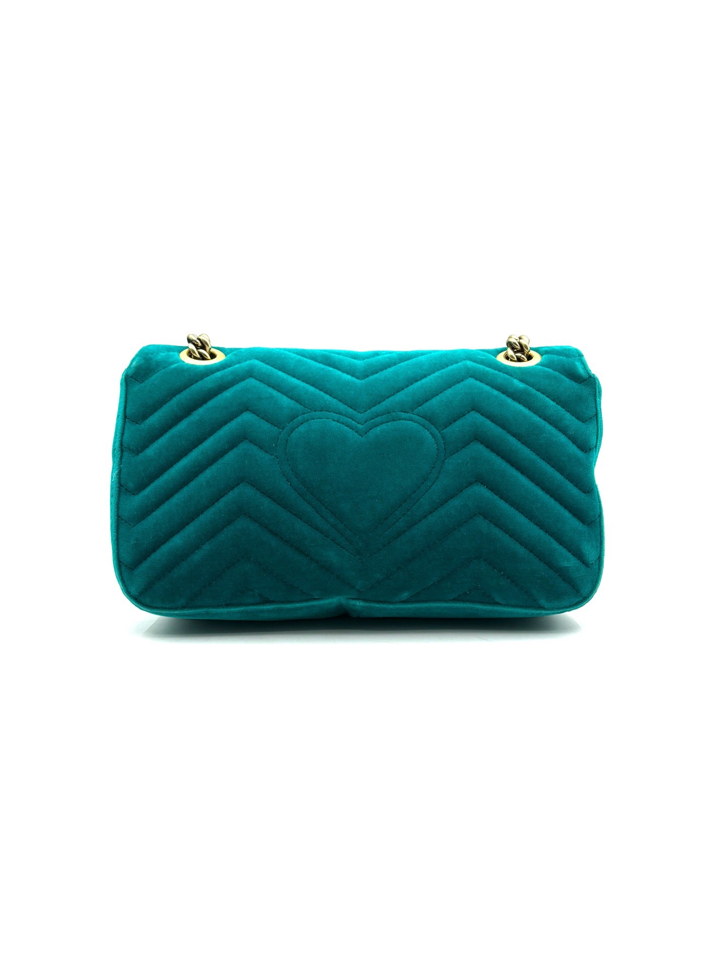 Gucci - GG Marmont - Velvet - Lake Blue with Gold-Tone Hardware - (small)