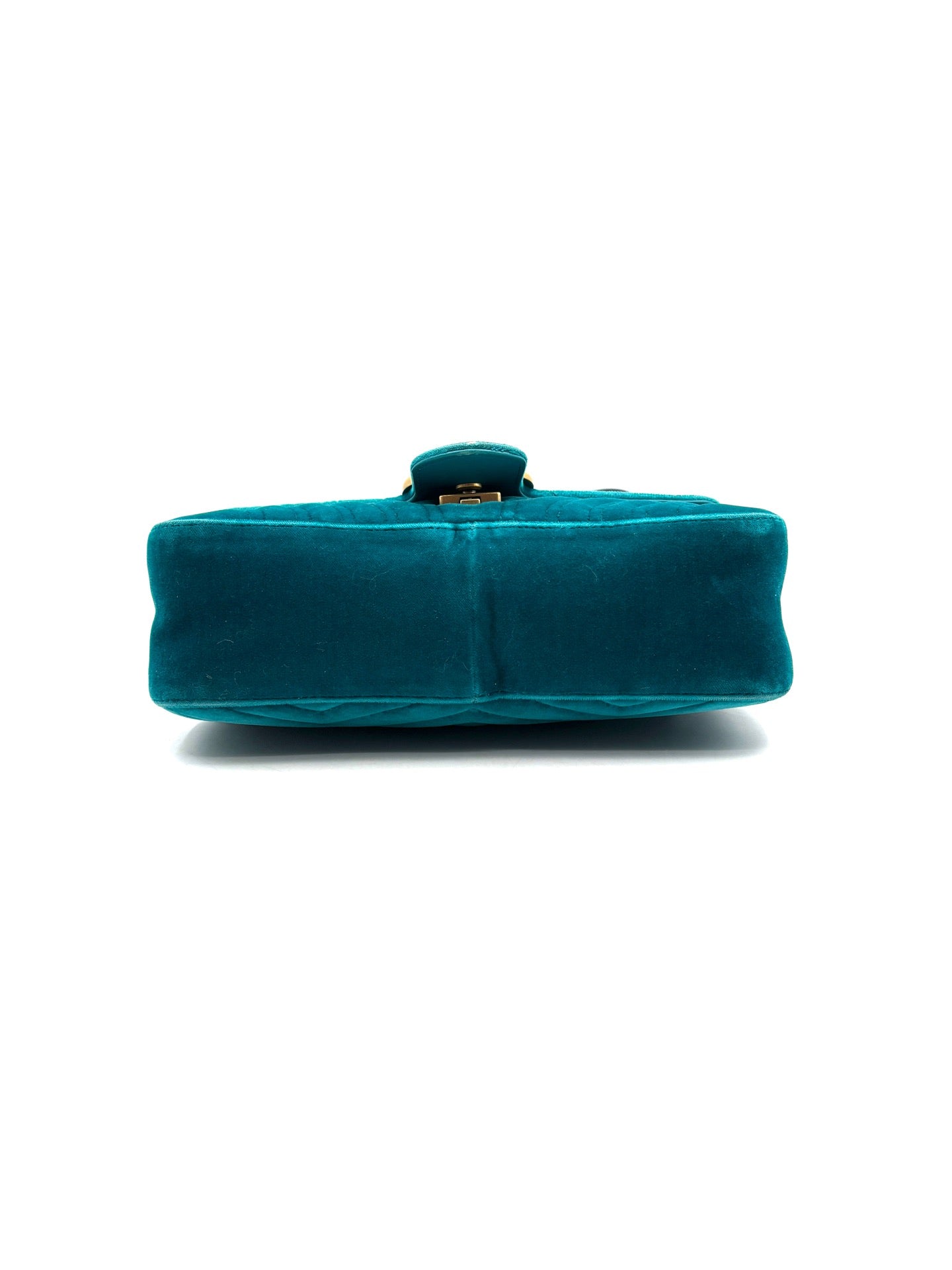 Gucci - GG Marmont - Velvet - Lake Blue with Gold-Tone Hardware - (small)