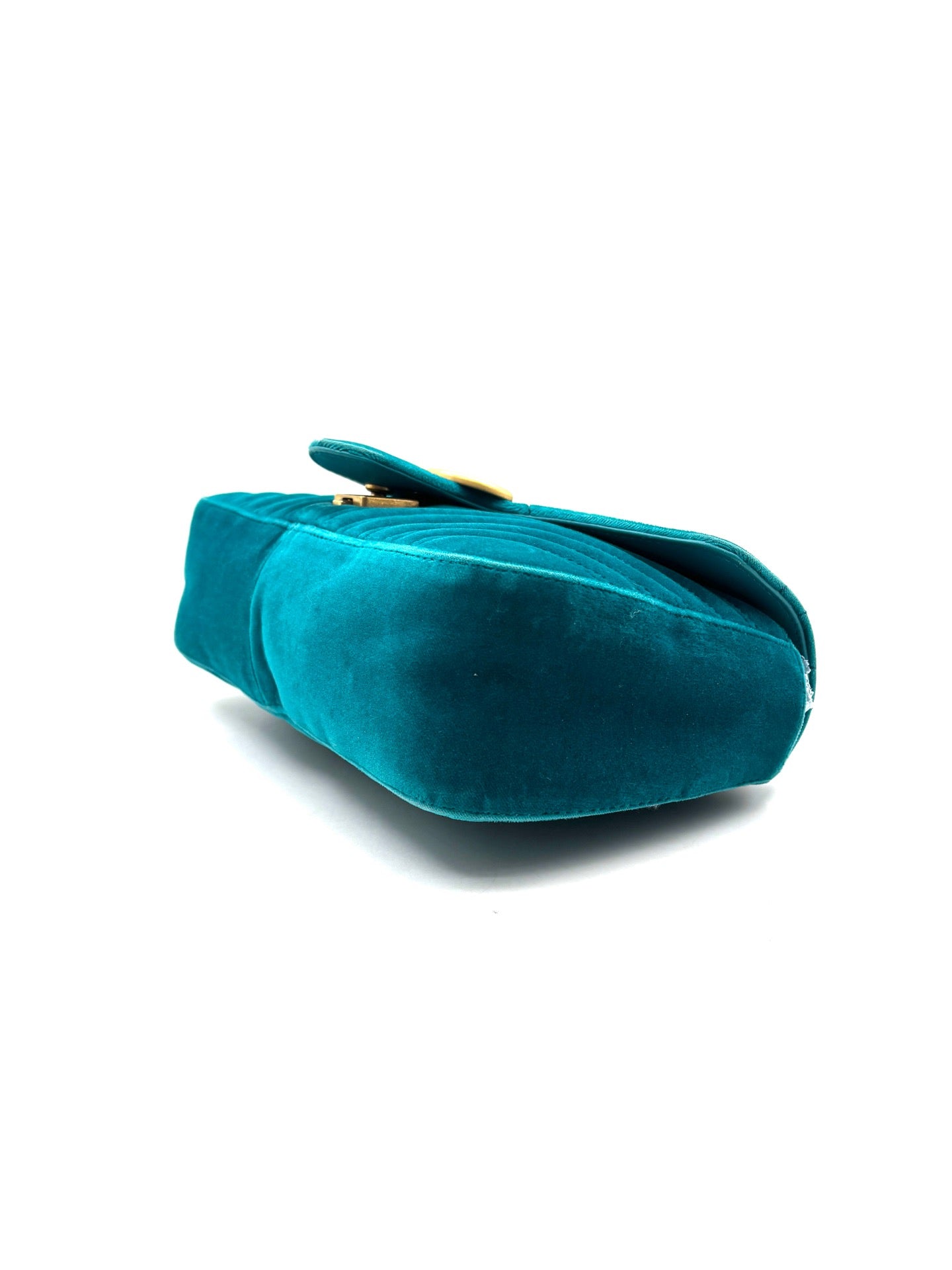 Gucci - GG Marmont - Velvet - Lake Blue with Gold-Tone Hardware - (small)