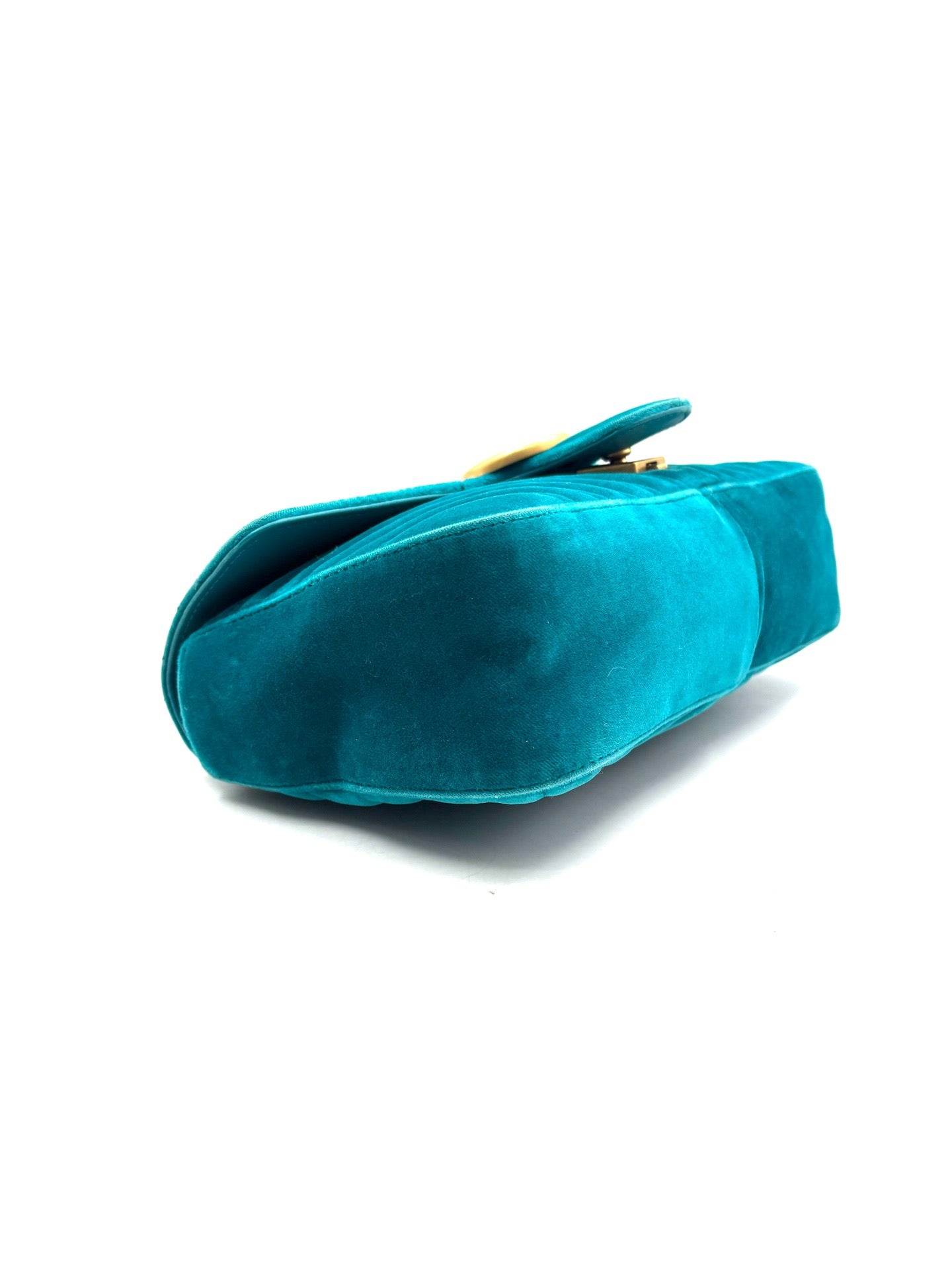 Gucci - GG Marmont - Velvet - Lake Blue with Gold-Tone Hardware - (small)