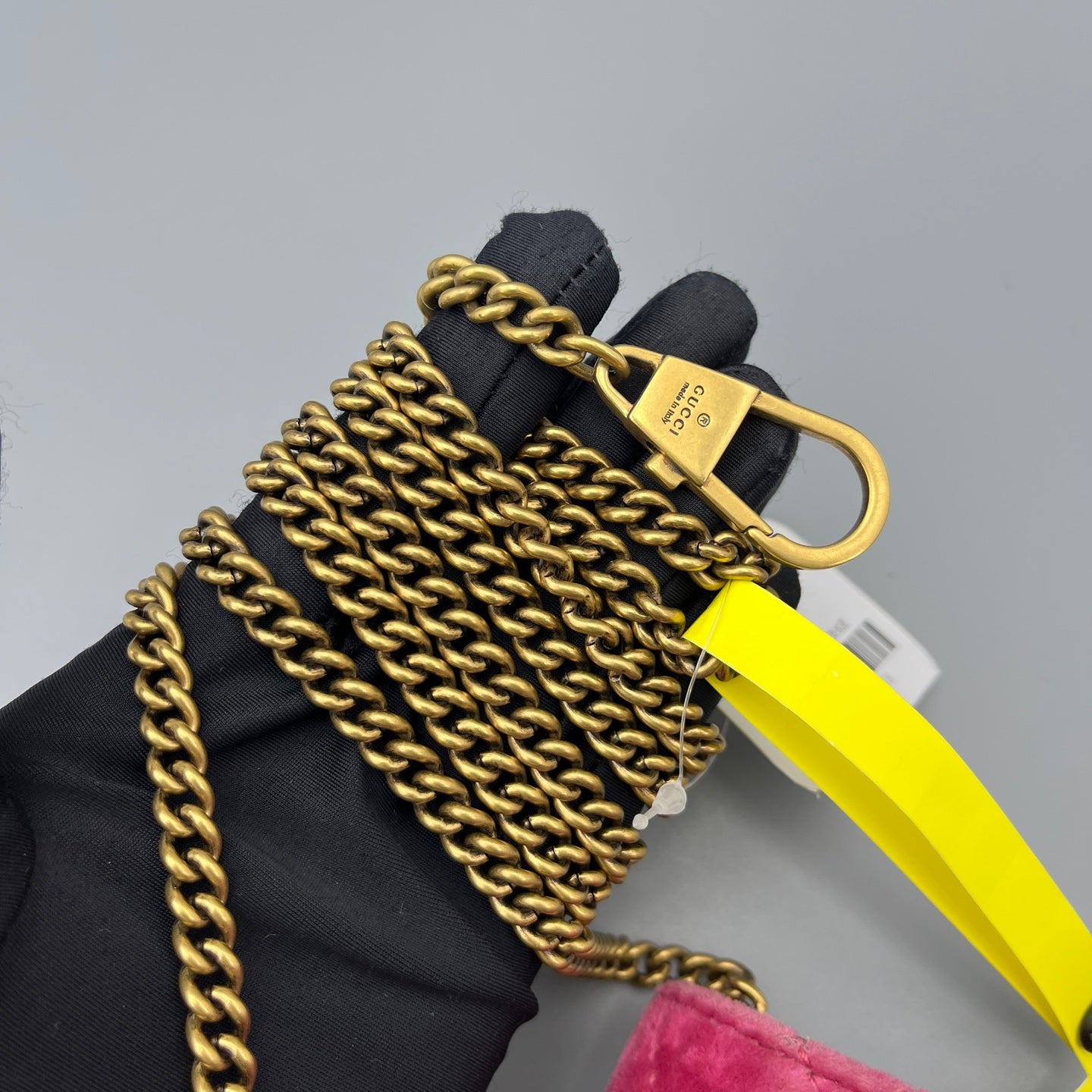 Gucci - GG Marmont Velvet Wallet on Chain with Crystal and Sequin Embellishments - Velvet and Leather - Pink - (mini)