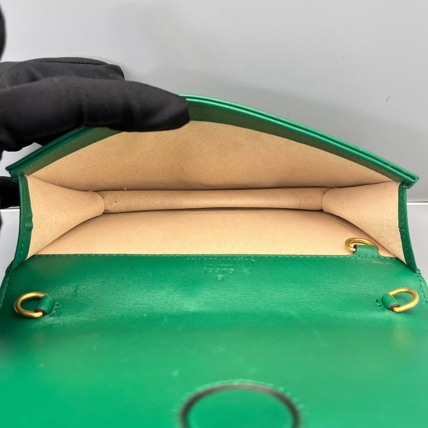 Gucci - GG Marmont Wallet on Chain - Matelassé leather - Green with Gold-Tone Hardware - (mini)