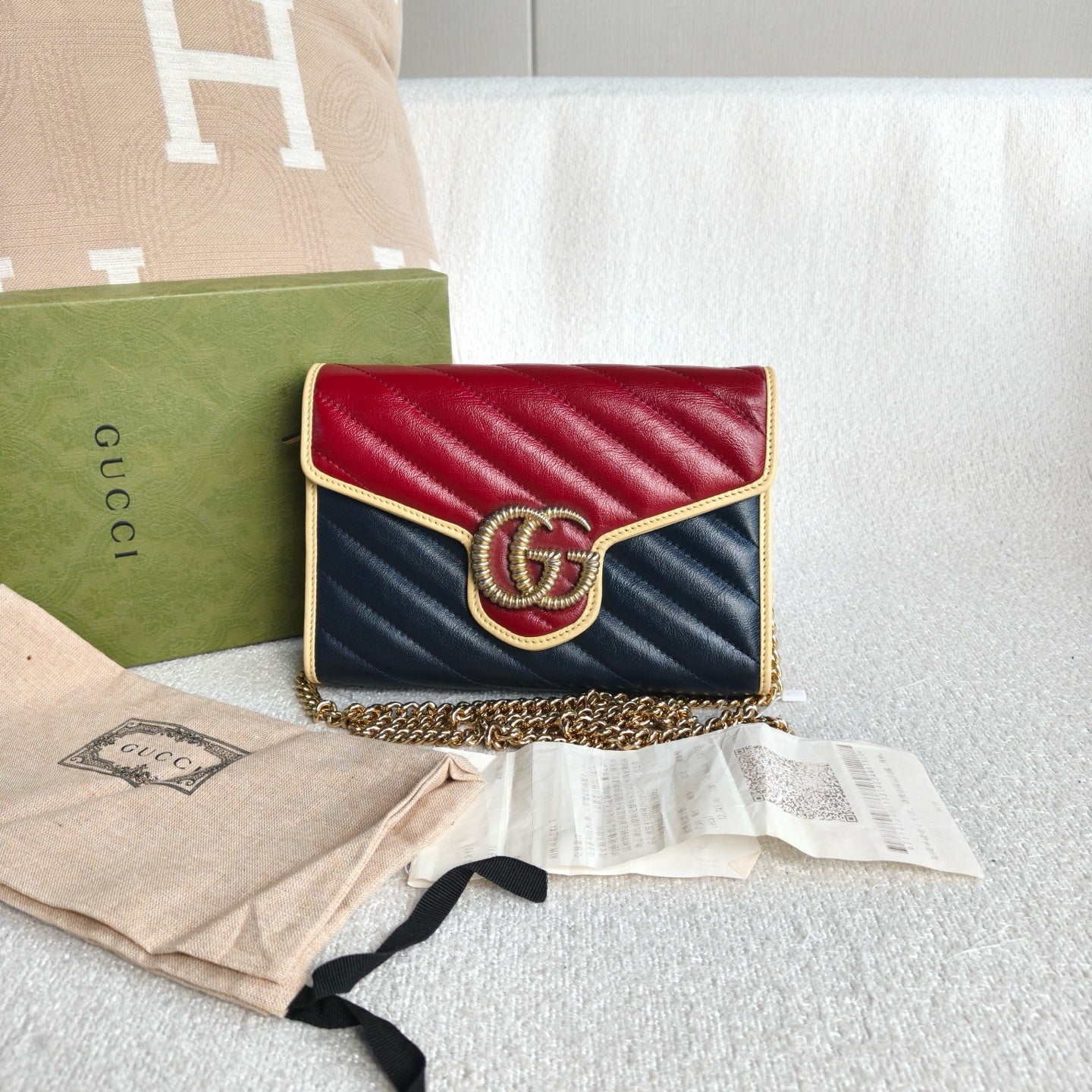 Gucci - GG Marmont Wallet on Chain (WOC) - Leather - Multicolour - (mini)