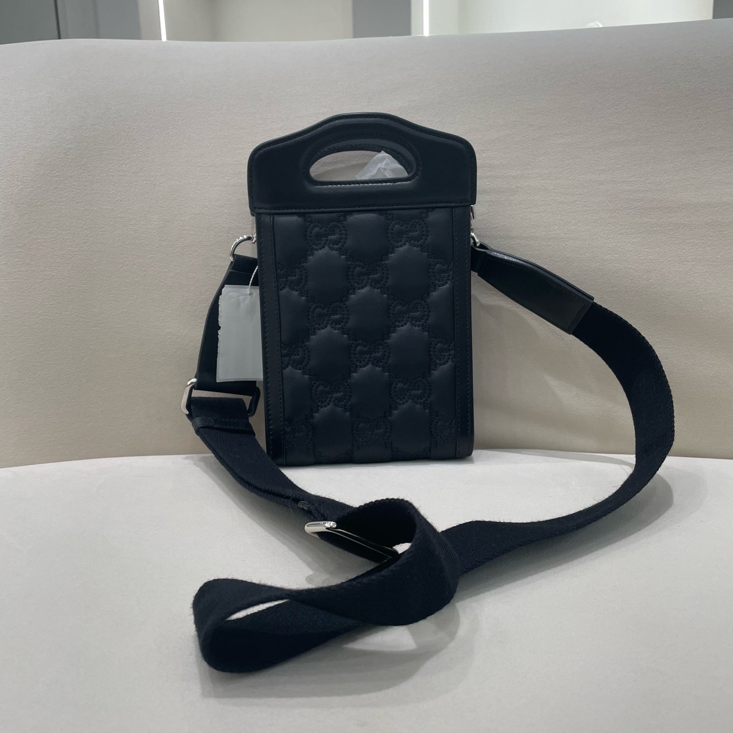 Gucci - GG Matelassé Top Handle Mini Bag - Leather - Black - (mini)