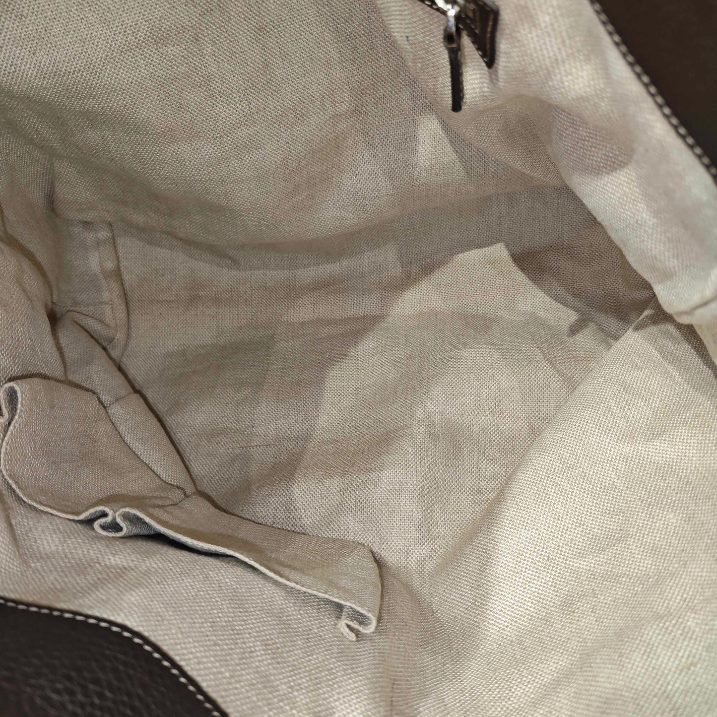 Gucci - GG Monogram Canvas Tote Bag - GG canvas with leather trim - Beige with dark brown trim - (Medium)