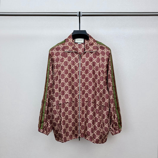 Gucci - GG Monogram Track Jacket - Viscose - Burgundy - (S)