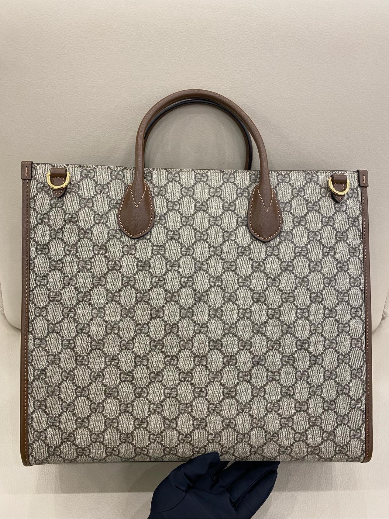 Gucci - GG Retro Tote - Coated canvas with leather trim - Brown - (Medium)