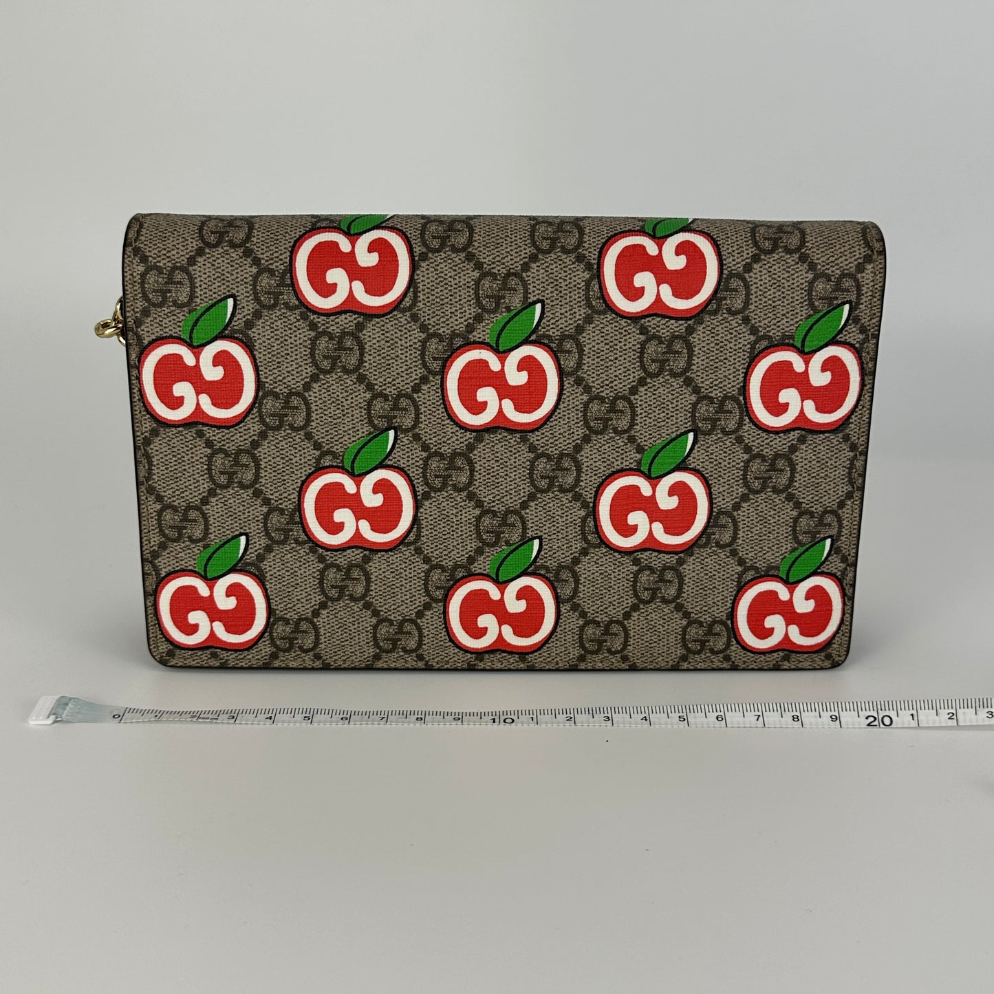 Gucci - GG Supreme Apple Mini Chain Bag - Coated canvas with leather trim - Beige, Brown, Red, and Gold - (mini)