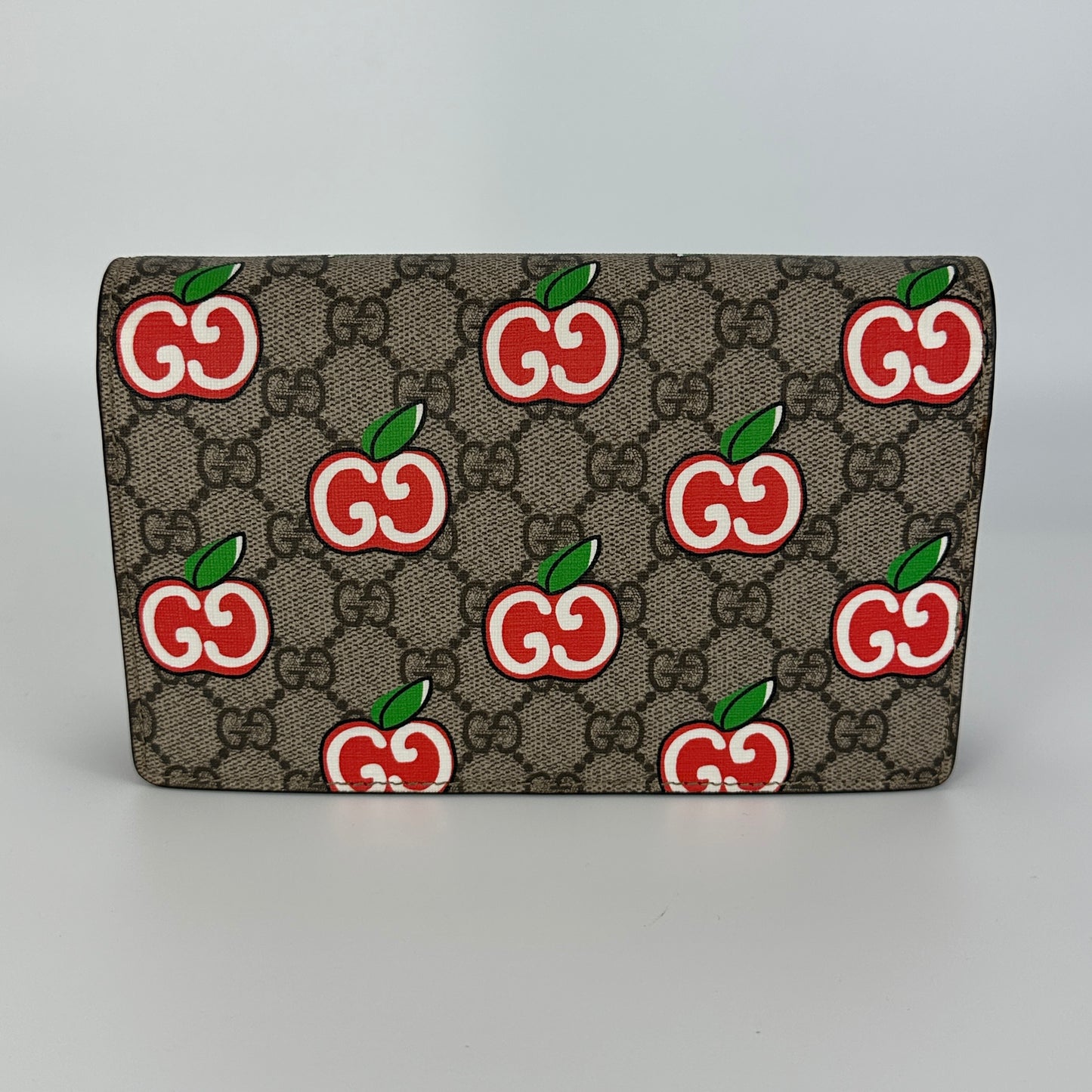 Gucci - GG Supreme Apple Mini Chain Bag - Coated canvas with leather trim - Beige, Brown, Red, and Gold - (mini)