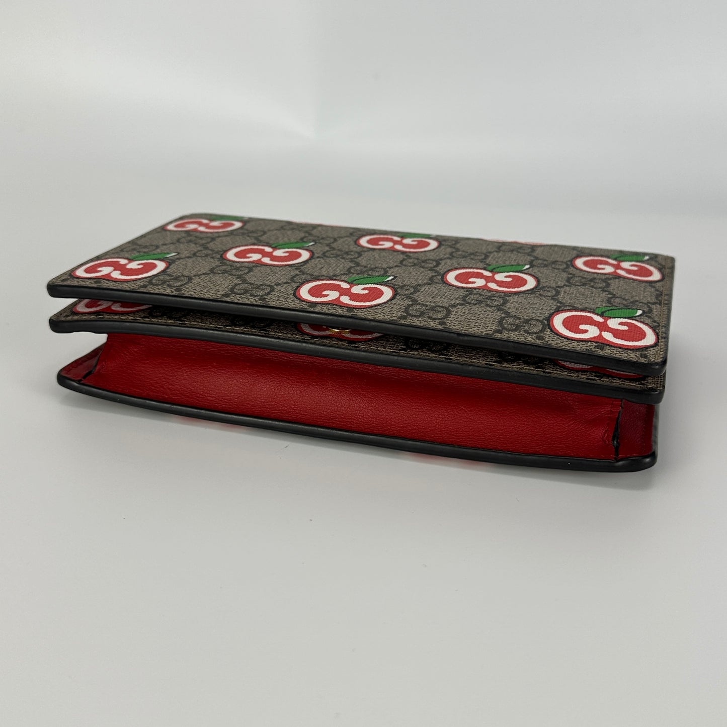 Gucci - GG Supreme Apple Mini Chain Bag - Coated canvas with leather trim - Beige, Brown, Red, and Gold - (mini)